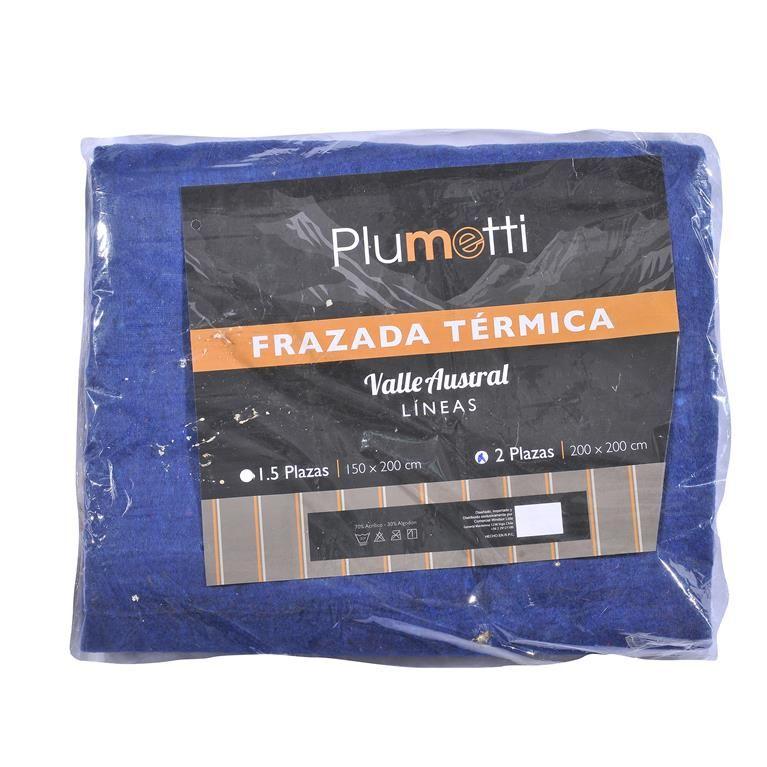 Frazada Termica King Lineas Azul-2