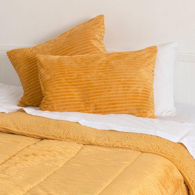 Plumon Corduroy Coral Sherpa King Amarillo-2