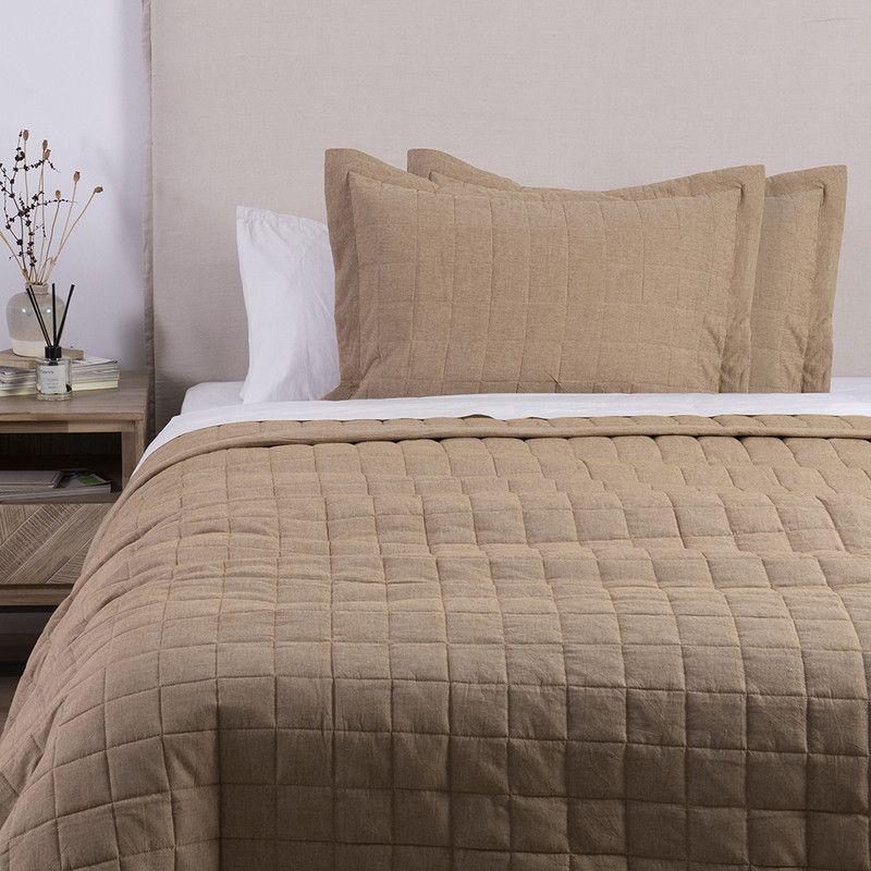 Cubrecama quilt oxford 1.5 PL Ocre-1