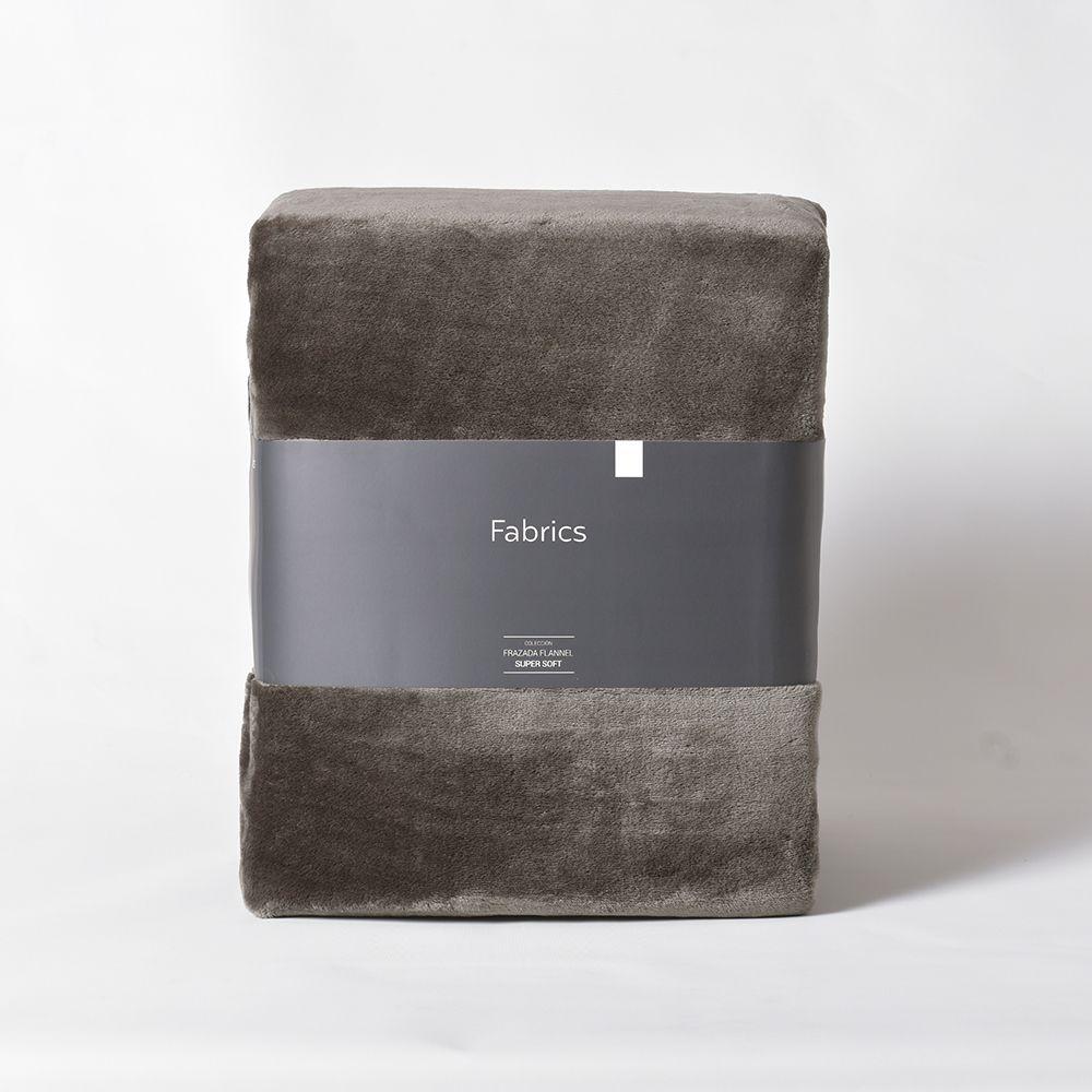 Frazada Flannel basica King gris Fabrics-2