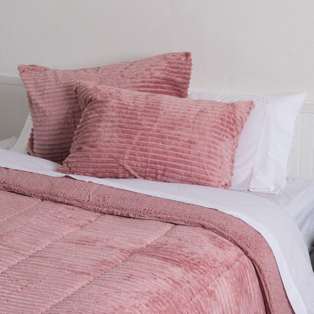Plumon Corduroy Coral Sherpa King Rosado-3