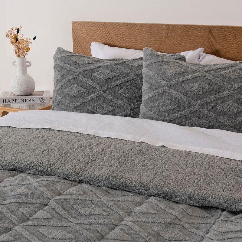 Plumon JQD Sherpa Super King Rombo Gris-2