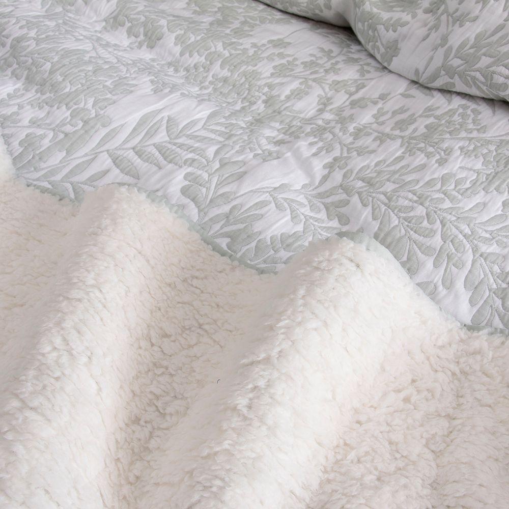 Cubrecama quilt jacquard sherpa hierbas 1.5 pl agua Fabrics-1