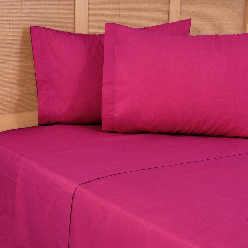 Sábana 144 H Colores Lisos S.King Fucsia-2