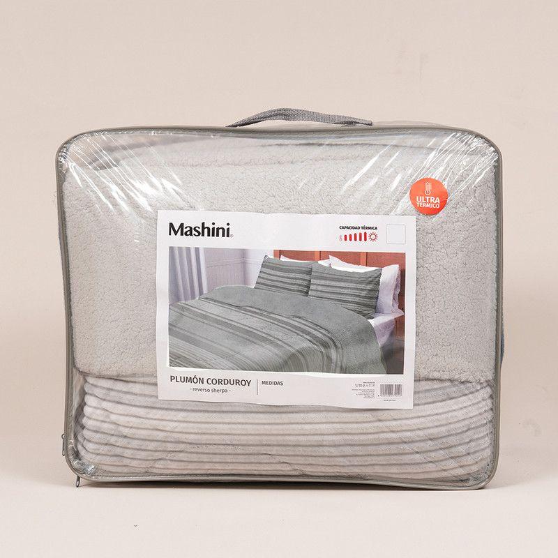 Plumon Cord. Coral Sh. Est. 1.5 P Lineas Gris-2