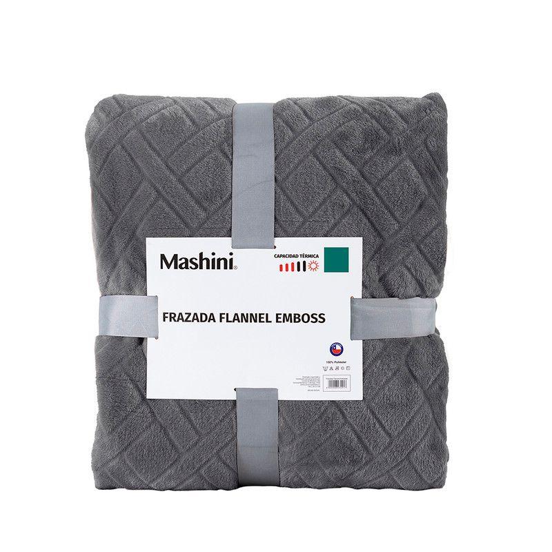 Frazada Flannel Embossed 2 P Gris-2
