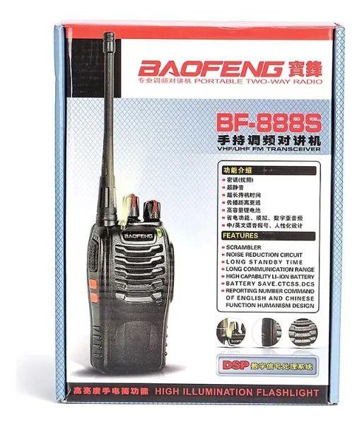 Kit Doble  Walkie Talkie Baofeng Bf-888s Con Auriculares Negro Uhf-2