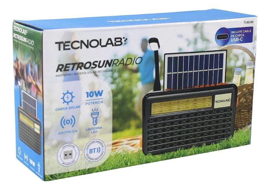 Radio Portátil Solar Tecnolab Tl865bk-0
