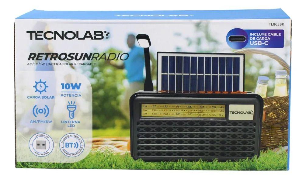 Radio Portátil Solar Tecnolab Tl865bk-3