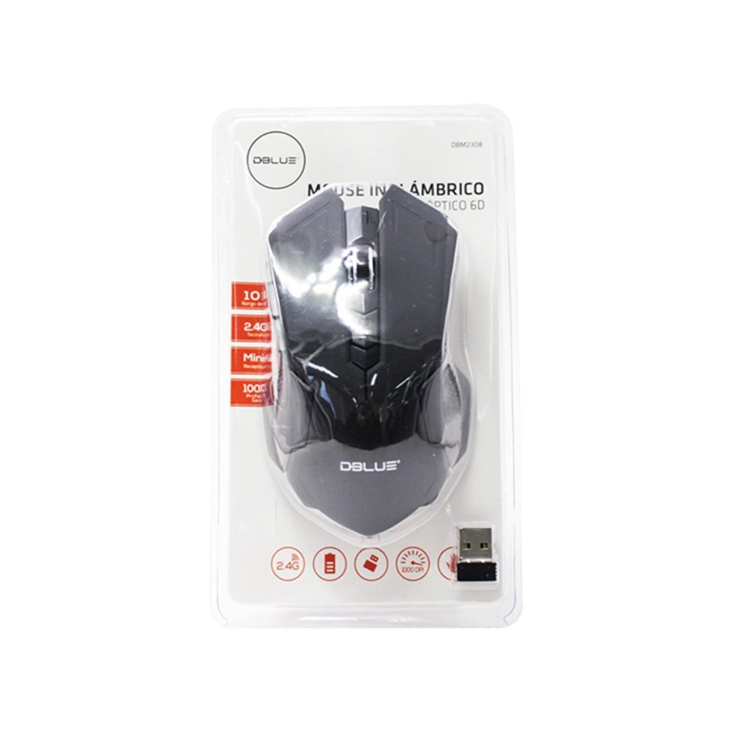 Mouse Inalámbrico Optico 6D 1000DPI Negro Dblue-3