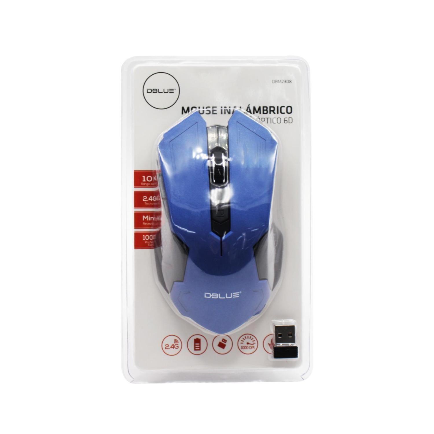 Mouse Inalámbrico  Optico 6D 1000DPI Azul Dblue-2