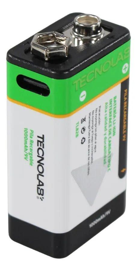Pila Recargable 9v Litio Usb Tipo C 1000mah-0