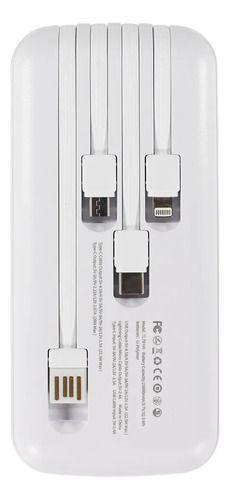 Powerbank Tecnolab 25000mah 22,5w Incluye 4 Cables, Blanco-3