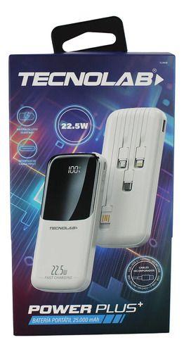 Powerbank Tecnolab 25000mah 22,5w Incluye 4 Cables, Blanco-4