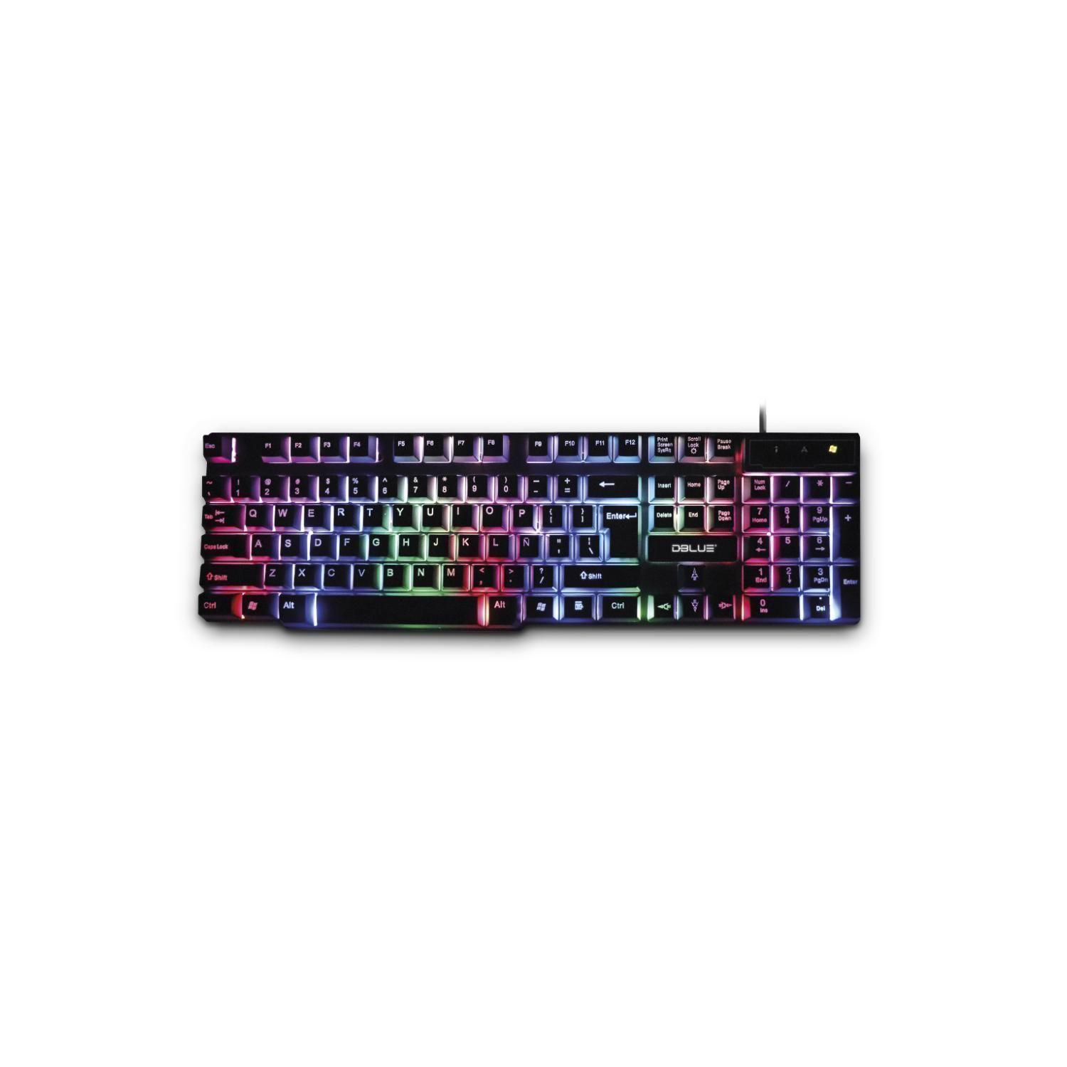 Teclado Gamer Retroiluminado USB Para PC Membrana Silicona-2