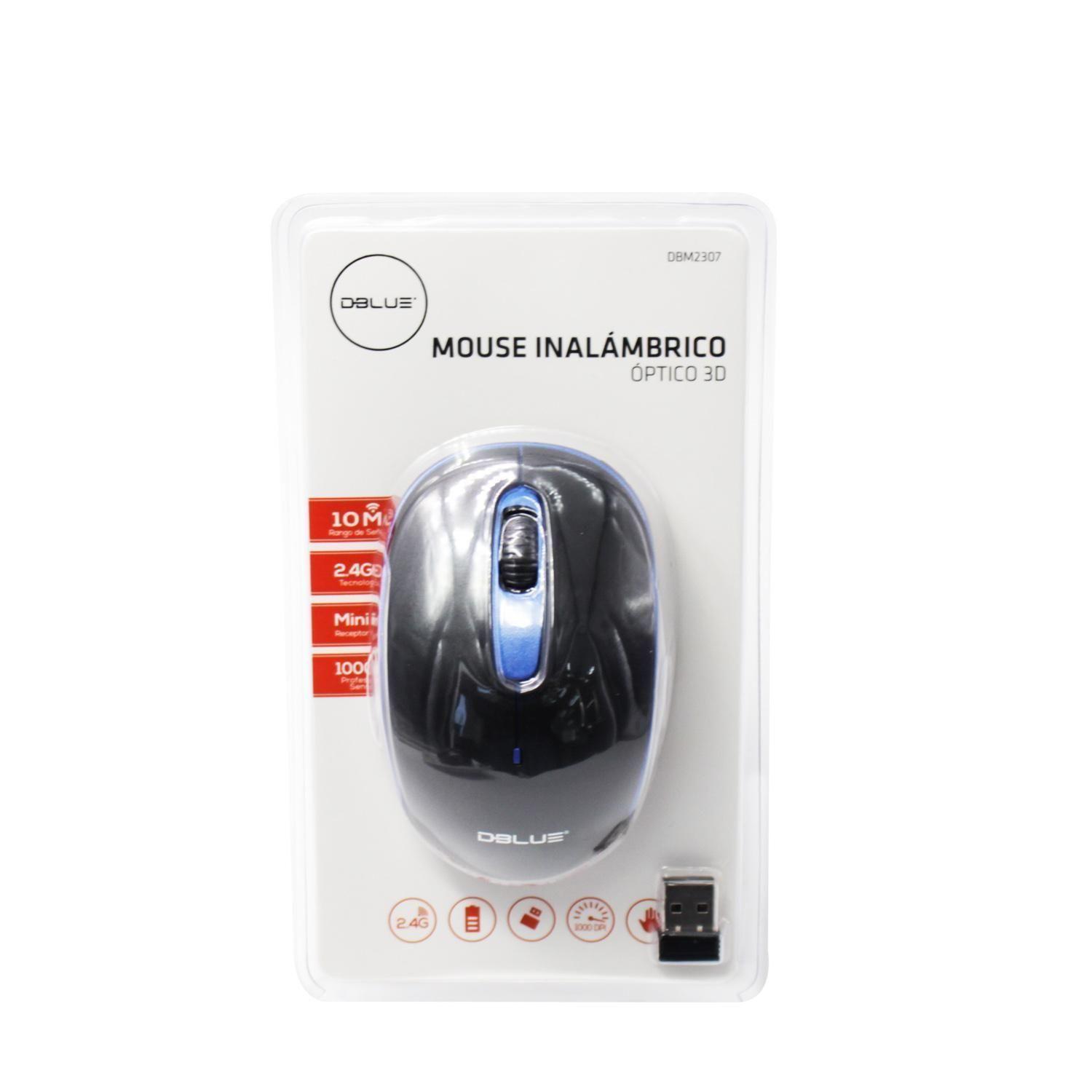 Mouse Inalambrico Optico 3D 1000DPI Azul Dblue-2