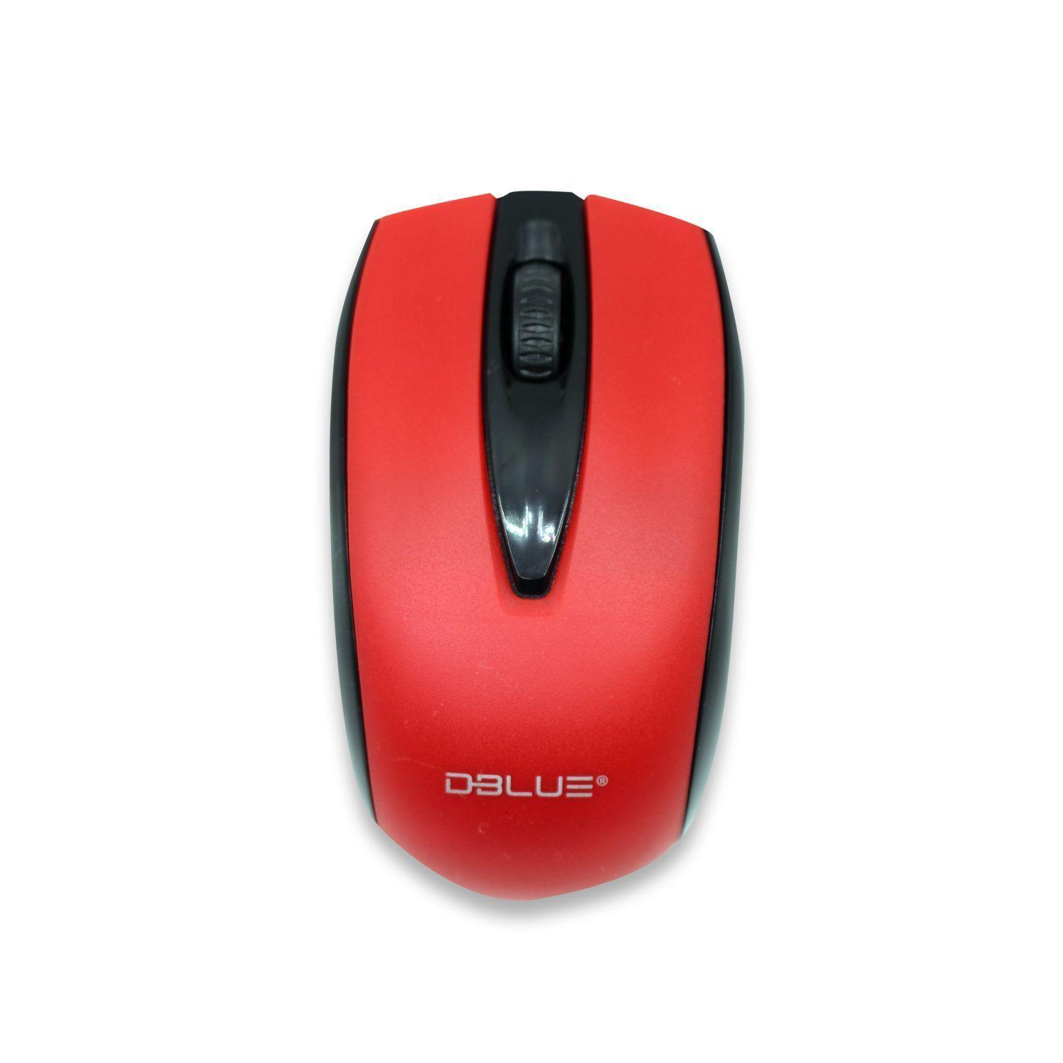 Mouse Inalambrico Optico 3D 3 1200DPI USB Rojo Dblue-4