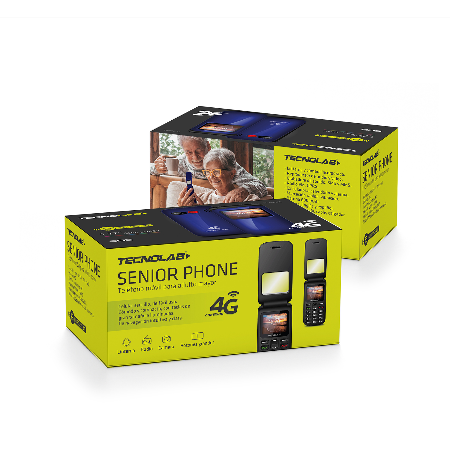 Teléfono Celular 4G Senior Adulto Mayor Almeja Azul-3