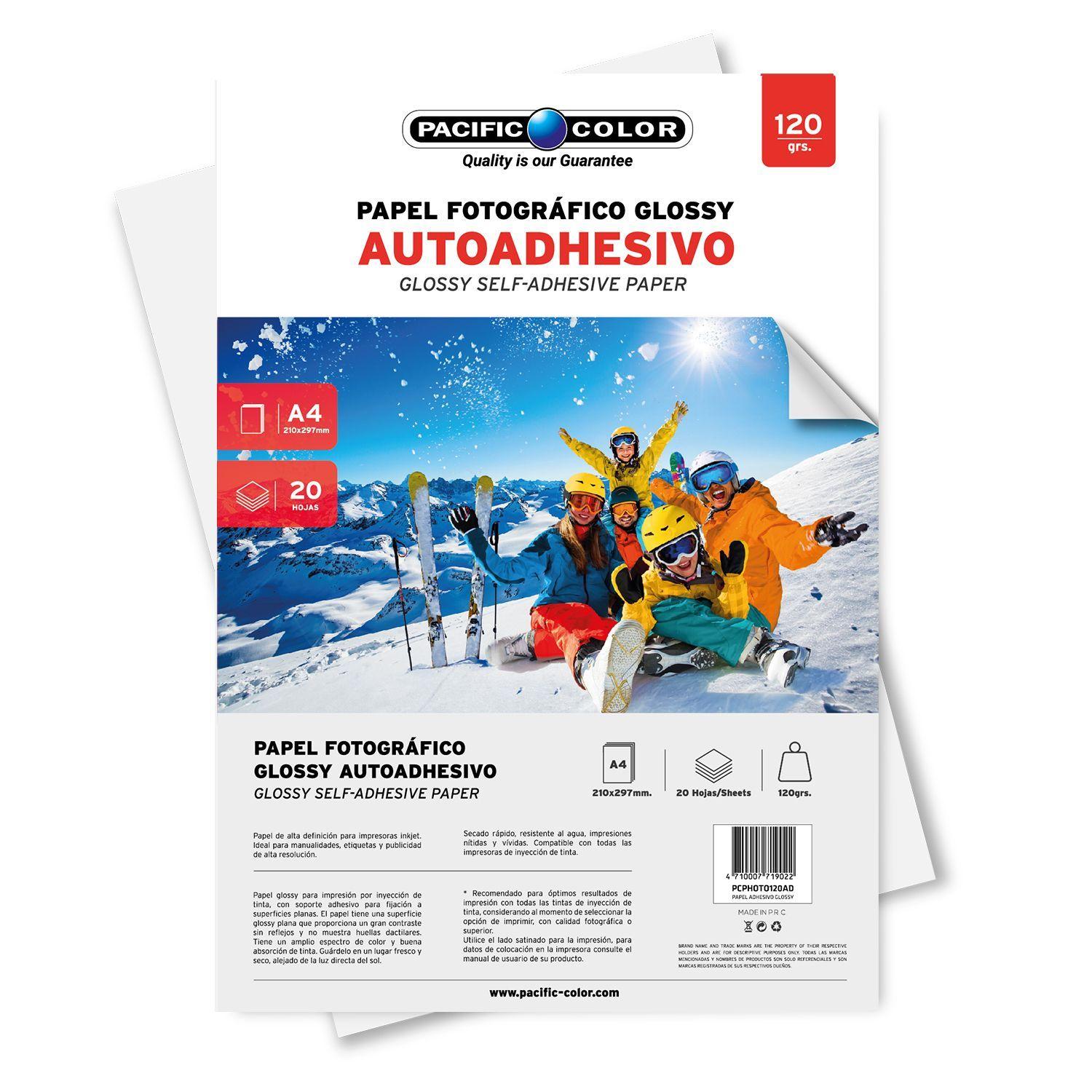 20 Hojas de Papel Fotografico Glossy Autoadhesivo A4-4