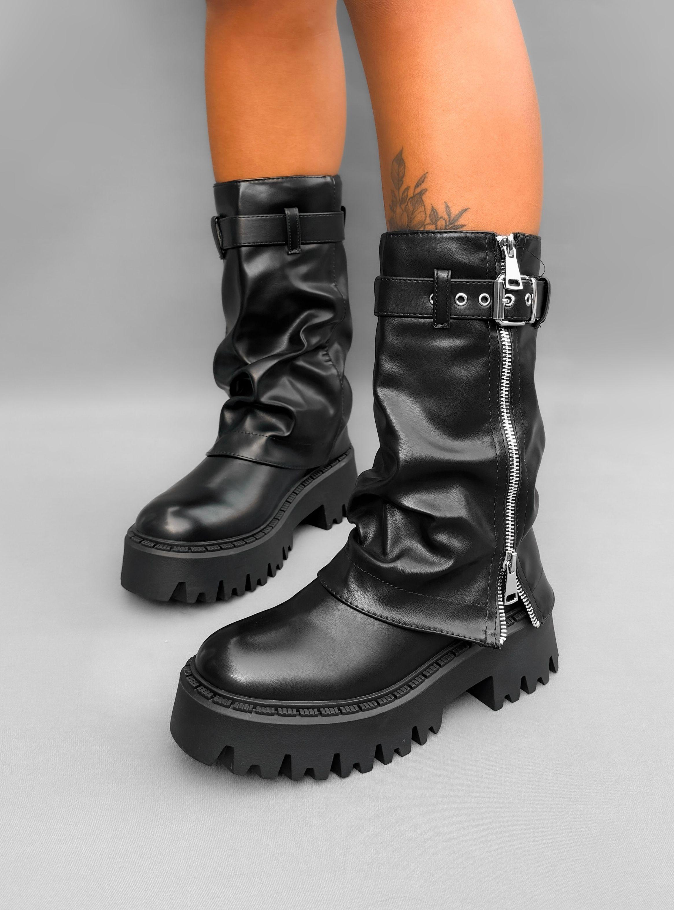 BOTIN MUJER MEL NEGRO PLATAFORMA BELLA MODA-5