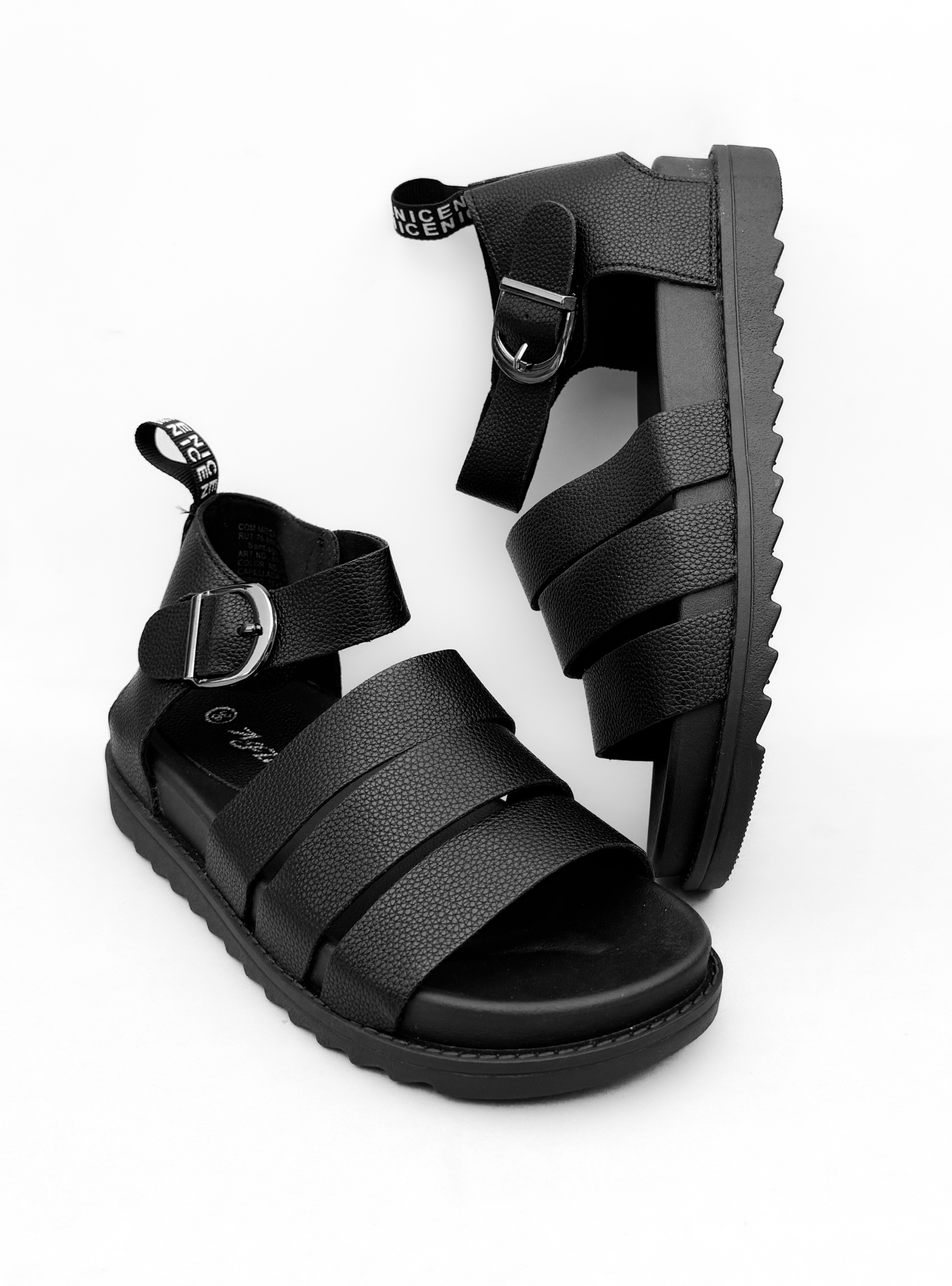 SANDALIA MUJER GAIA NEGRO BELLA MODA-5