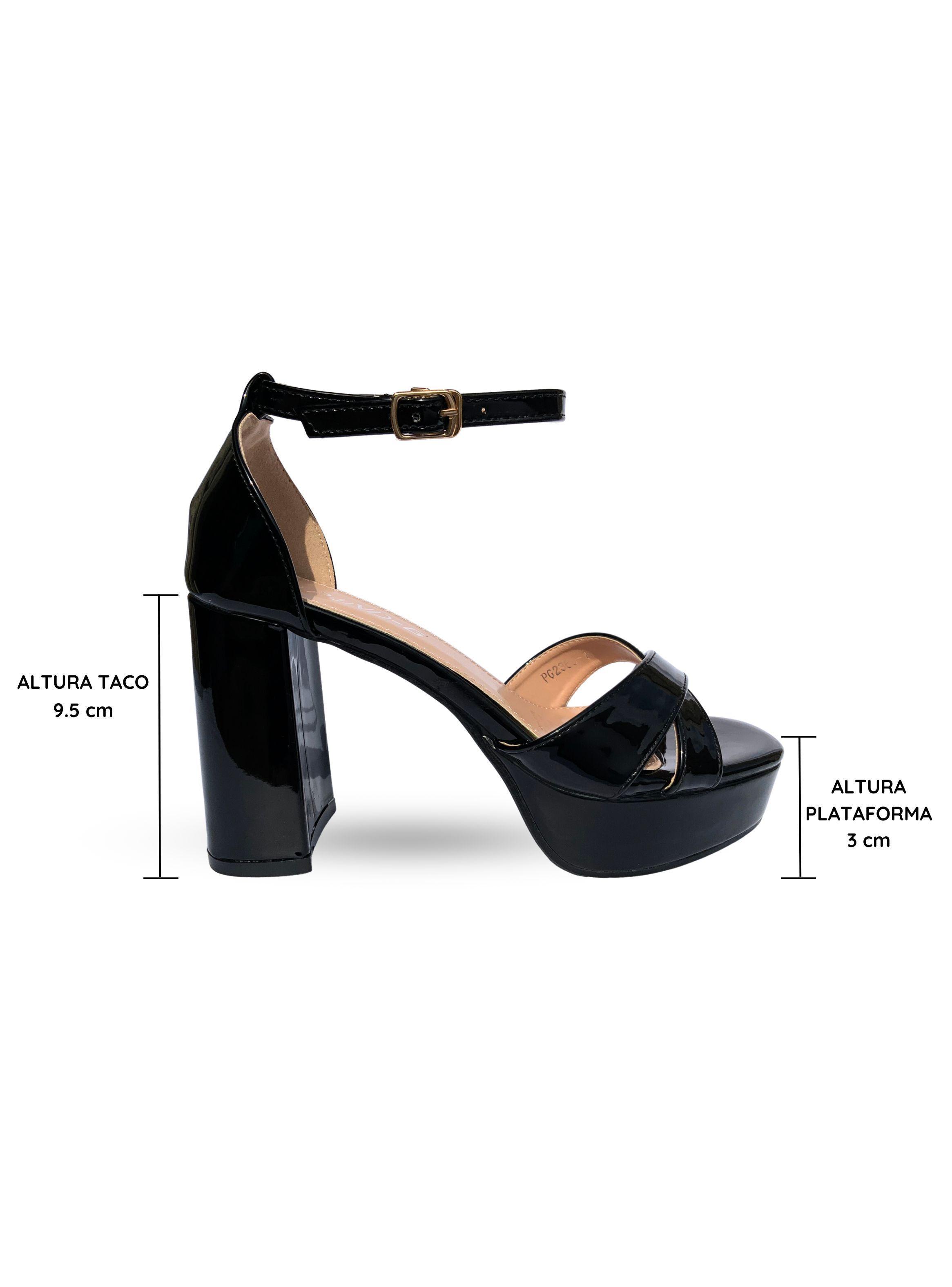 Sandalia Taco Alto Lena Negro Bella Moda-4