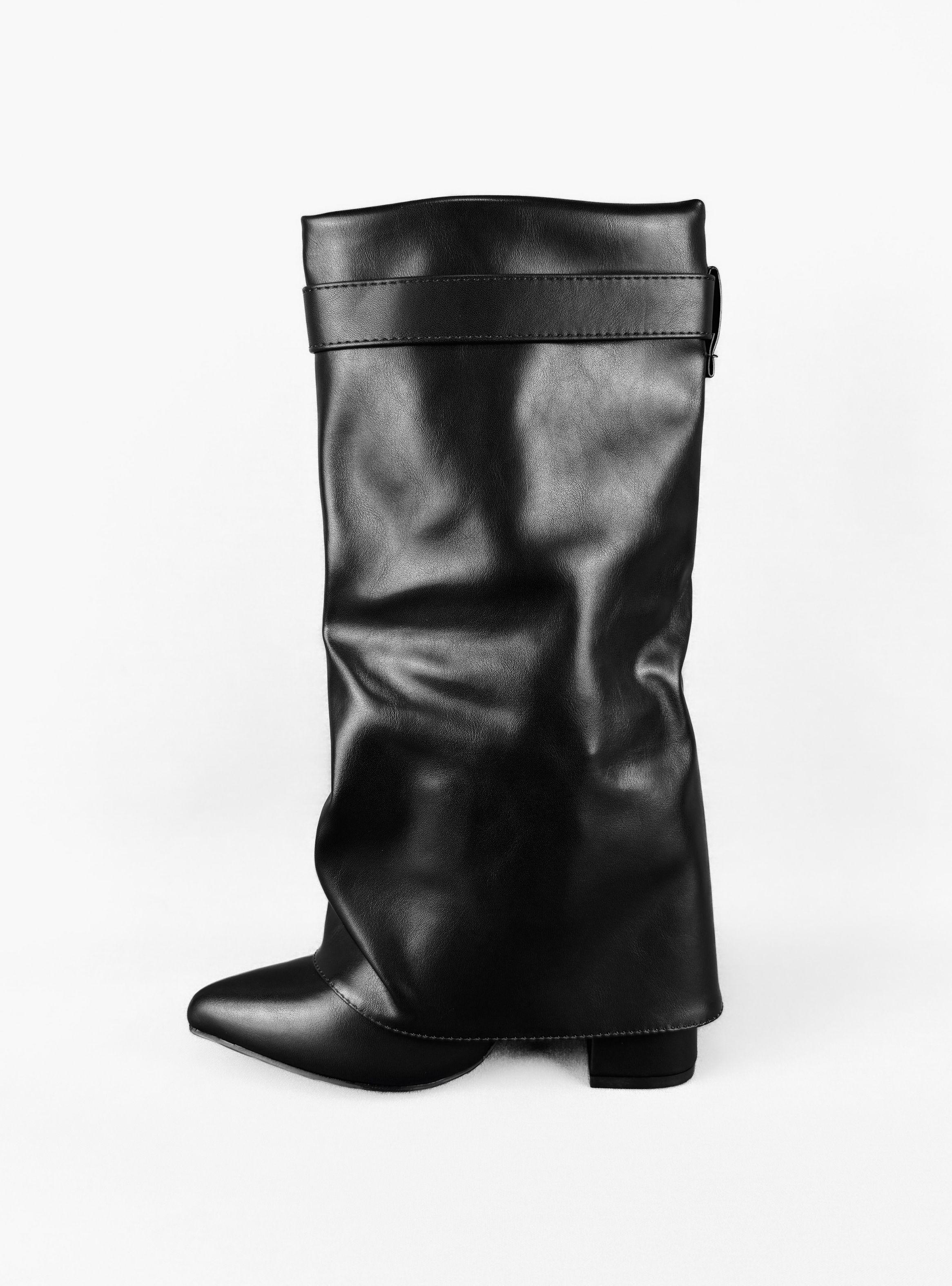 BOTIN MUJER LISA CORTA NEGRO BELLA MODA-3