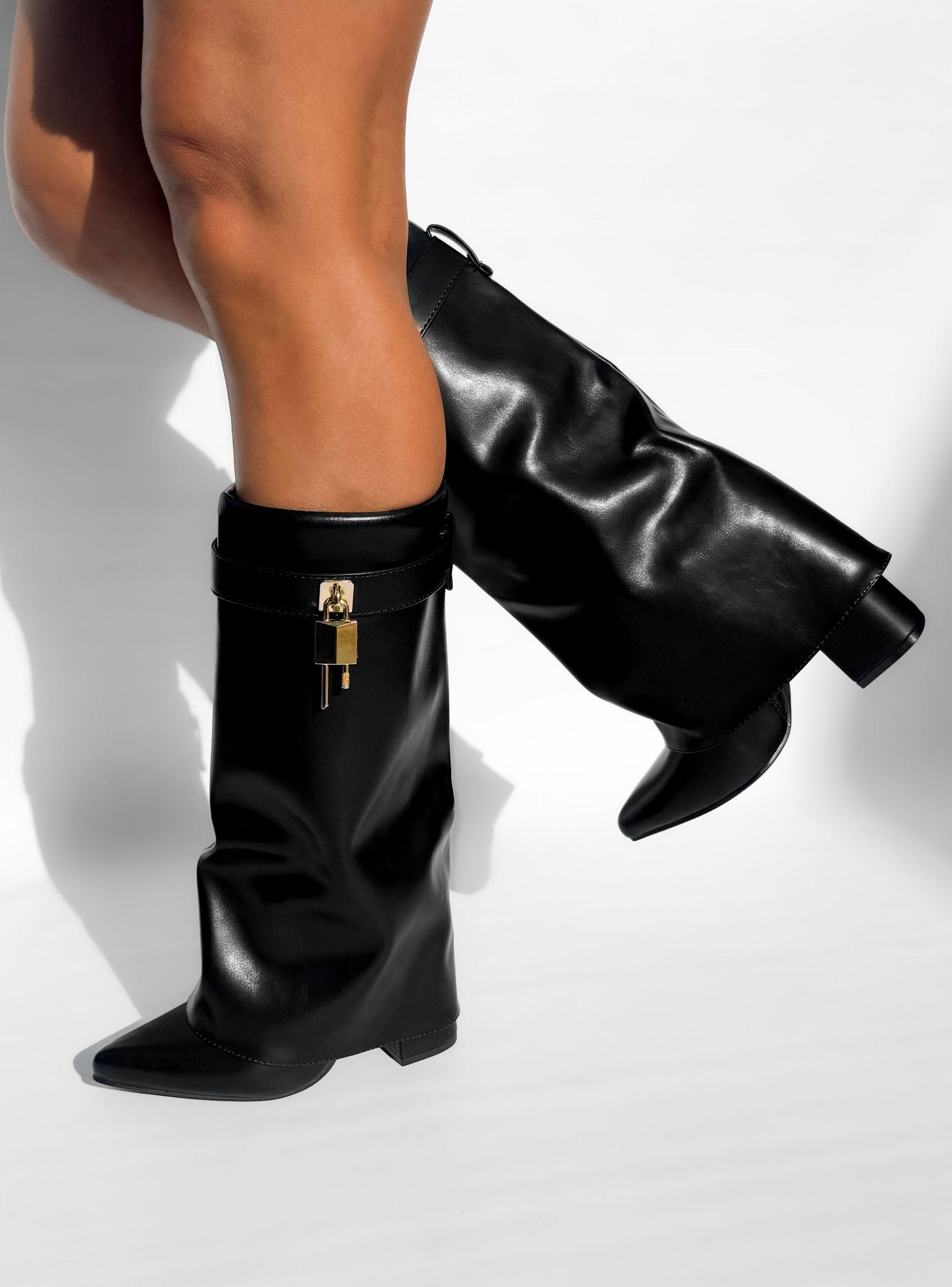 BOTIN MUJER LISA CORTA NEGRO BELLA MODA-5