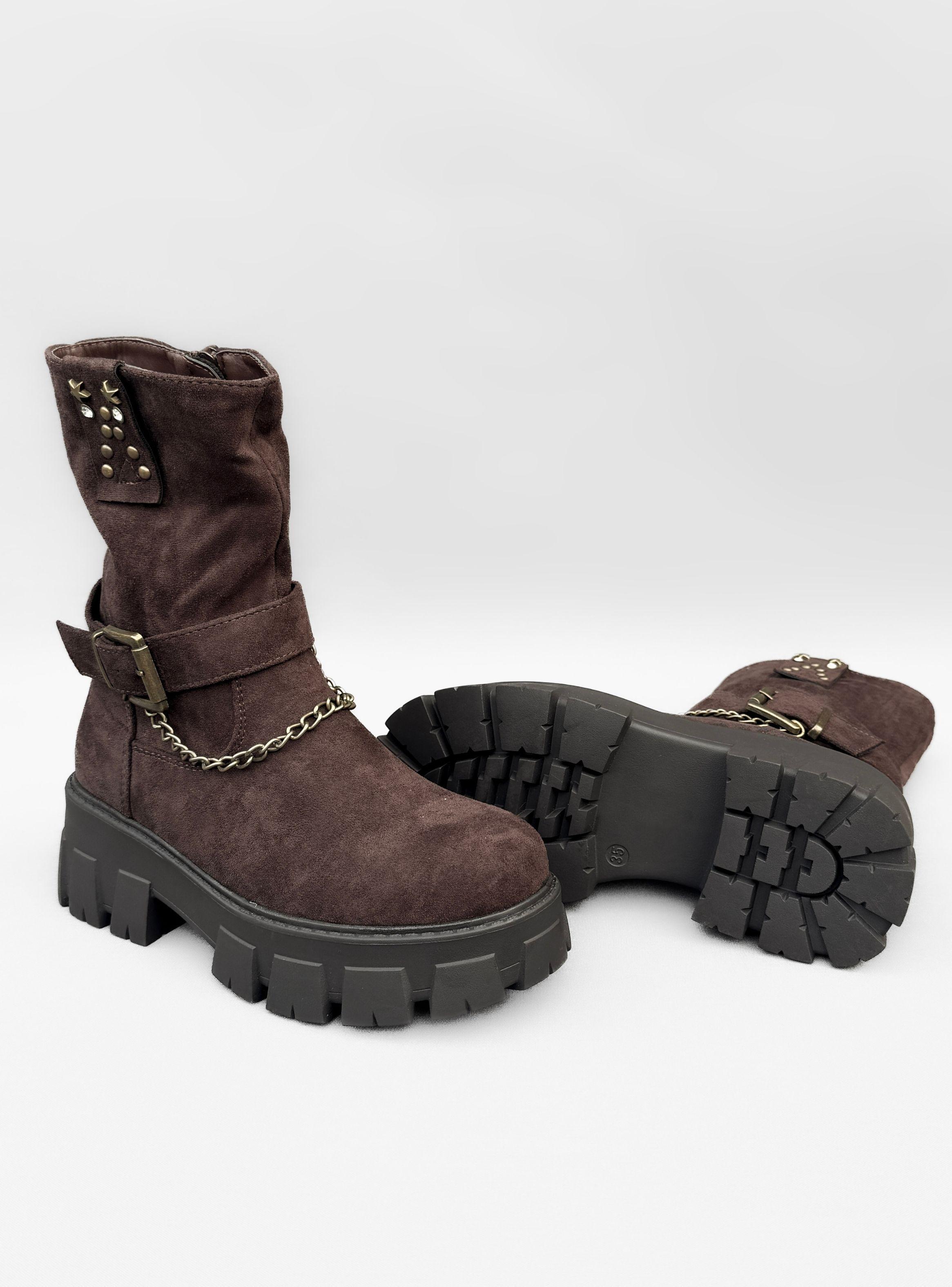 BOTIN MUJER CORA CAFÉ BELLA MODA-5