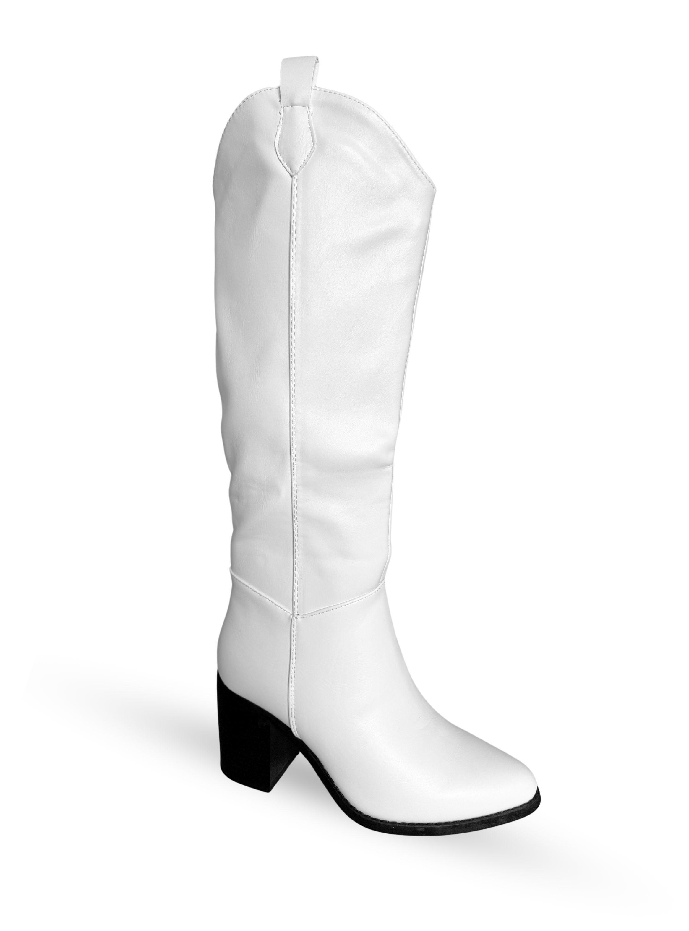 BOTA TEXANA MUJER KAI BLANCO BELLA MODA-1