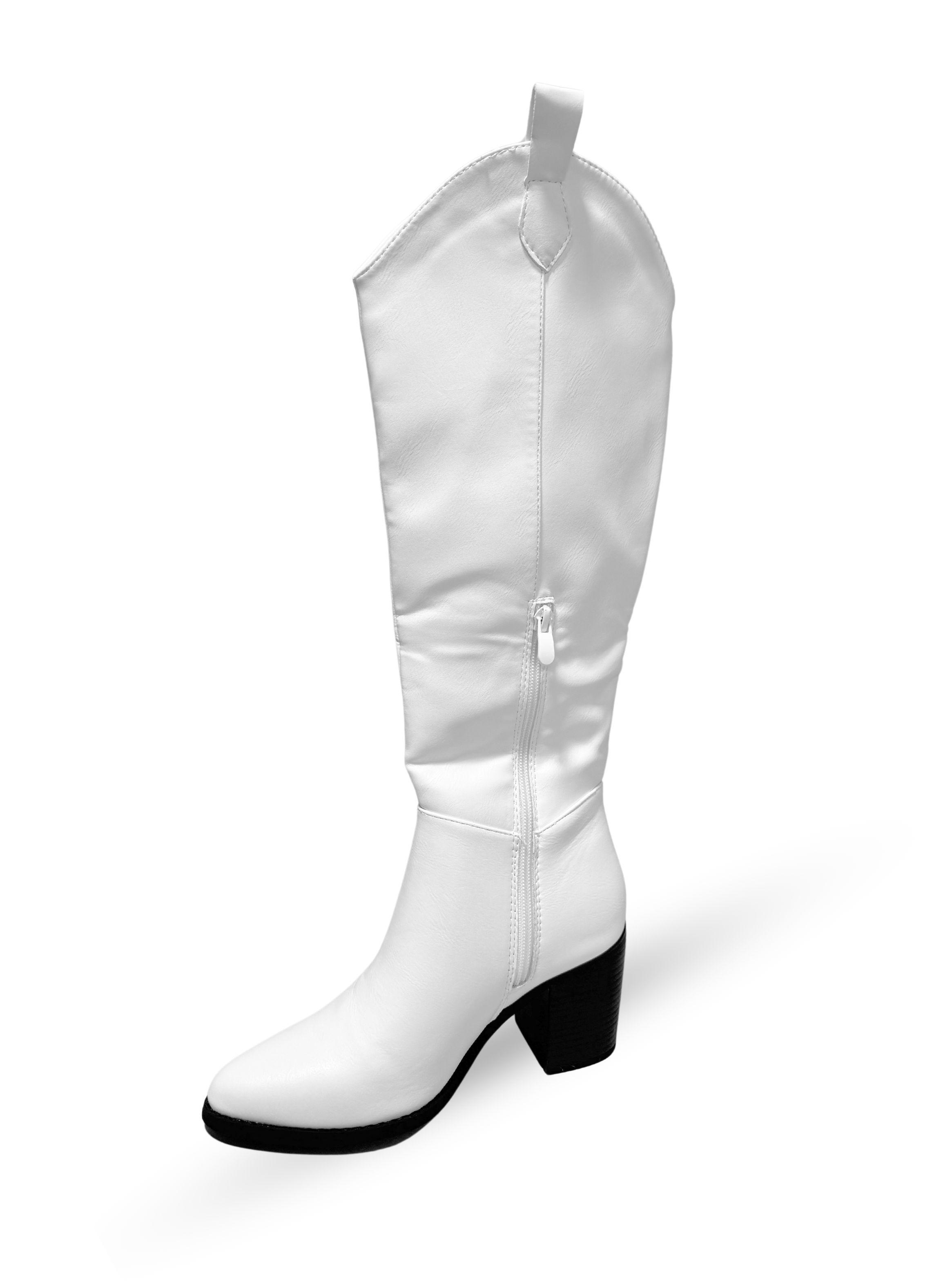 BOTA TEXANA MUJER KAI BLANCO BELLA MODA-2
