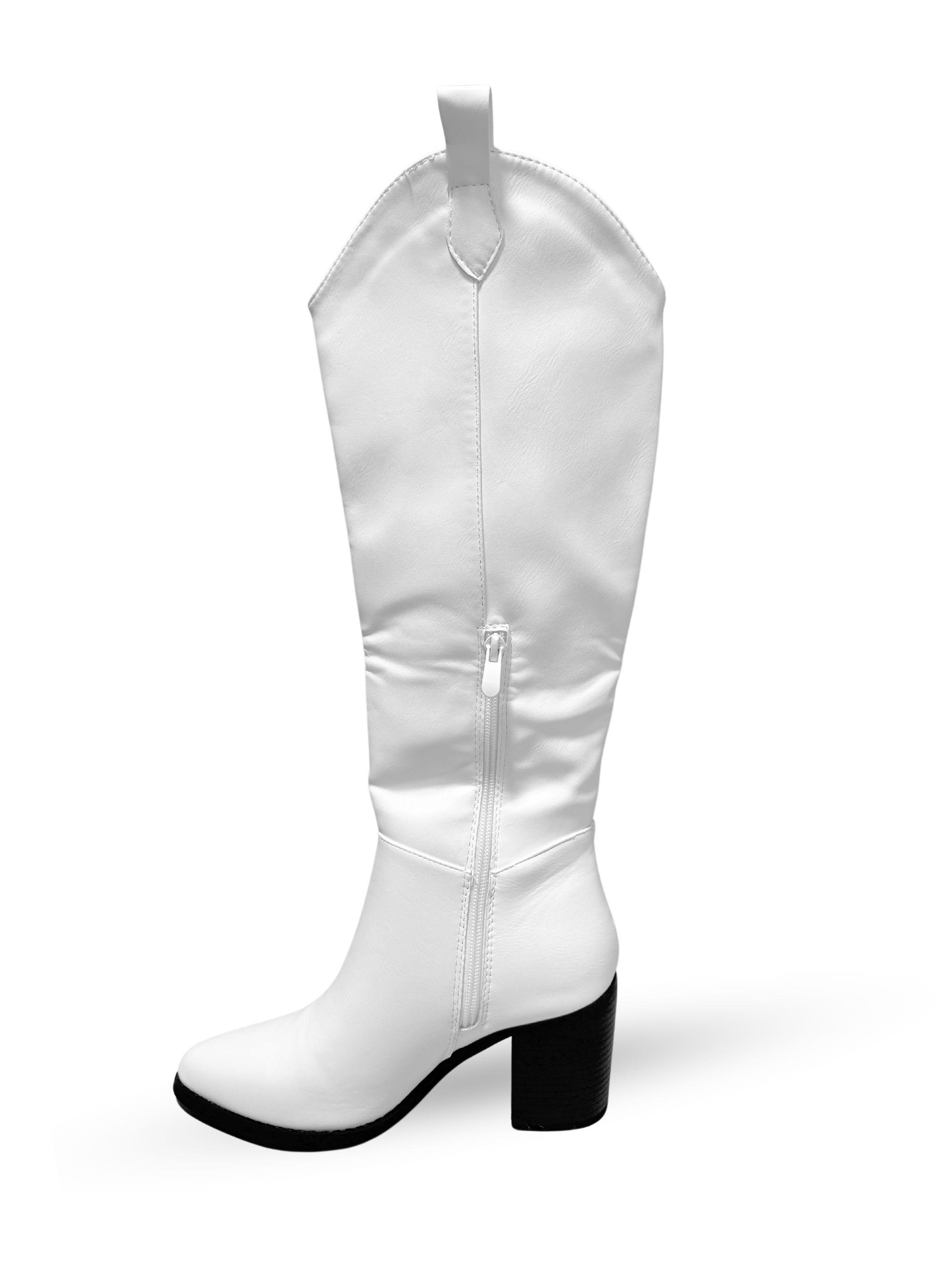 BOTA TEXANA MUJER KAI BLANCO BELLA MODA-3