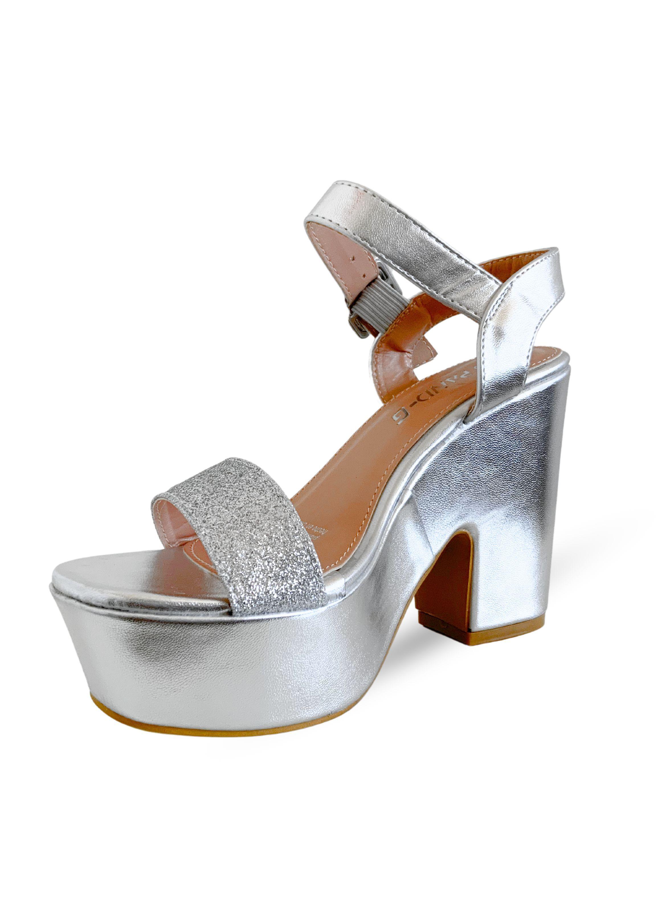 Sandalia Taco Leya Plateado Bella Moda-3