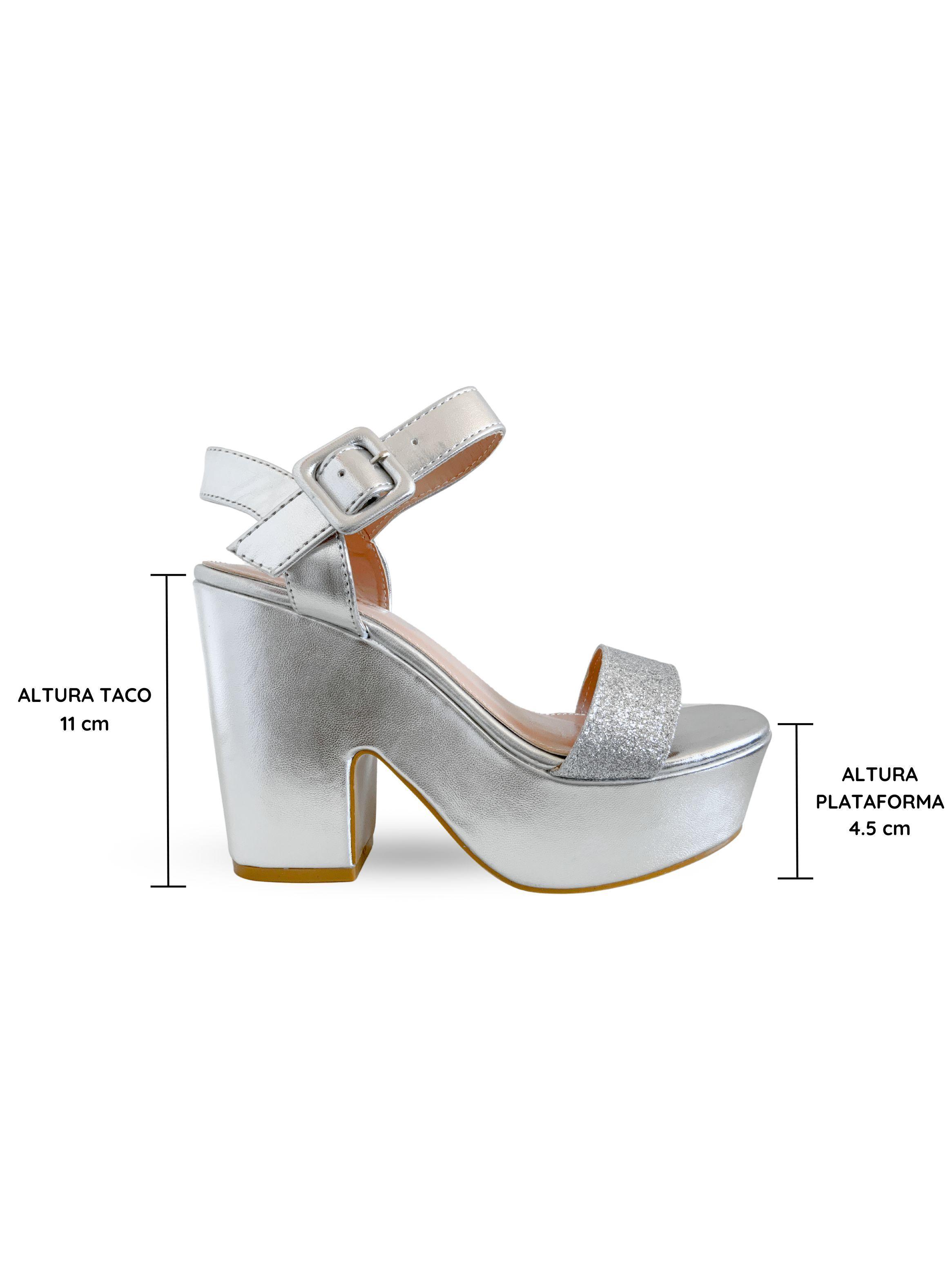 Sandalia Taco Leya Plateado Bella Moda-4