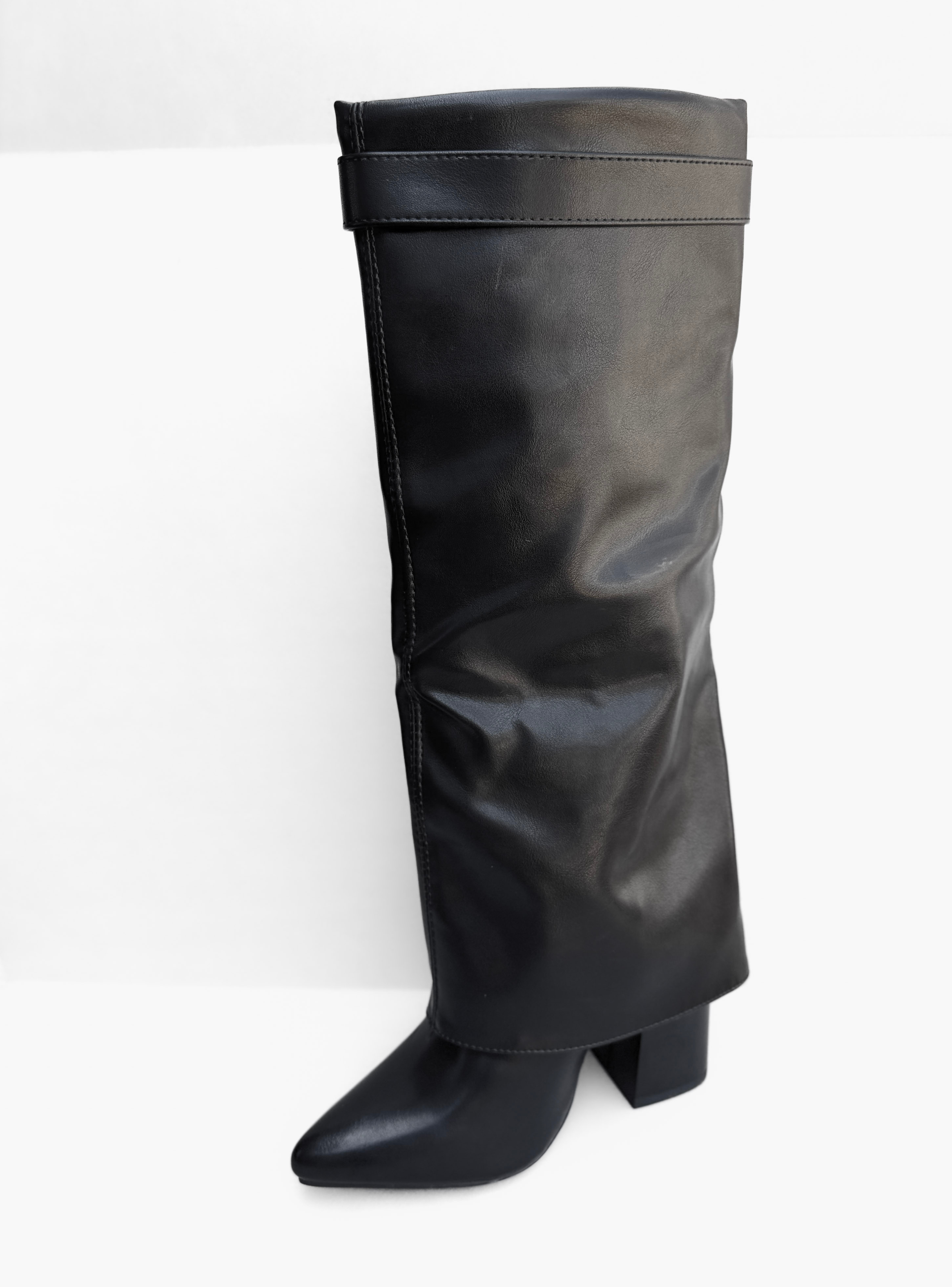 BOTA MUJER LISA NEGRO BELLA MODA-2