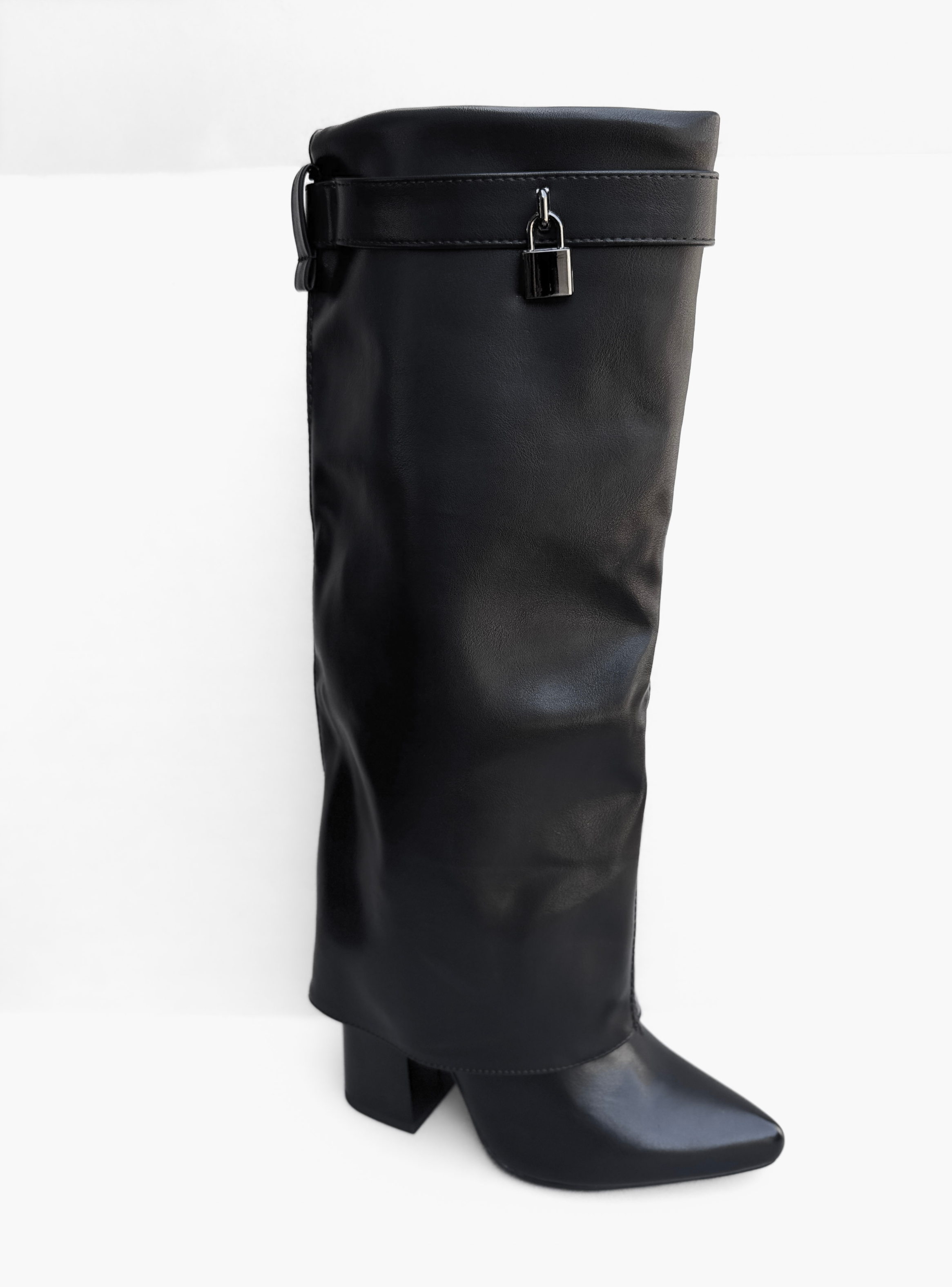 BOTA MUJER LISA NEGRO BELLA MODA-3