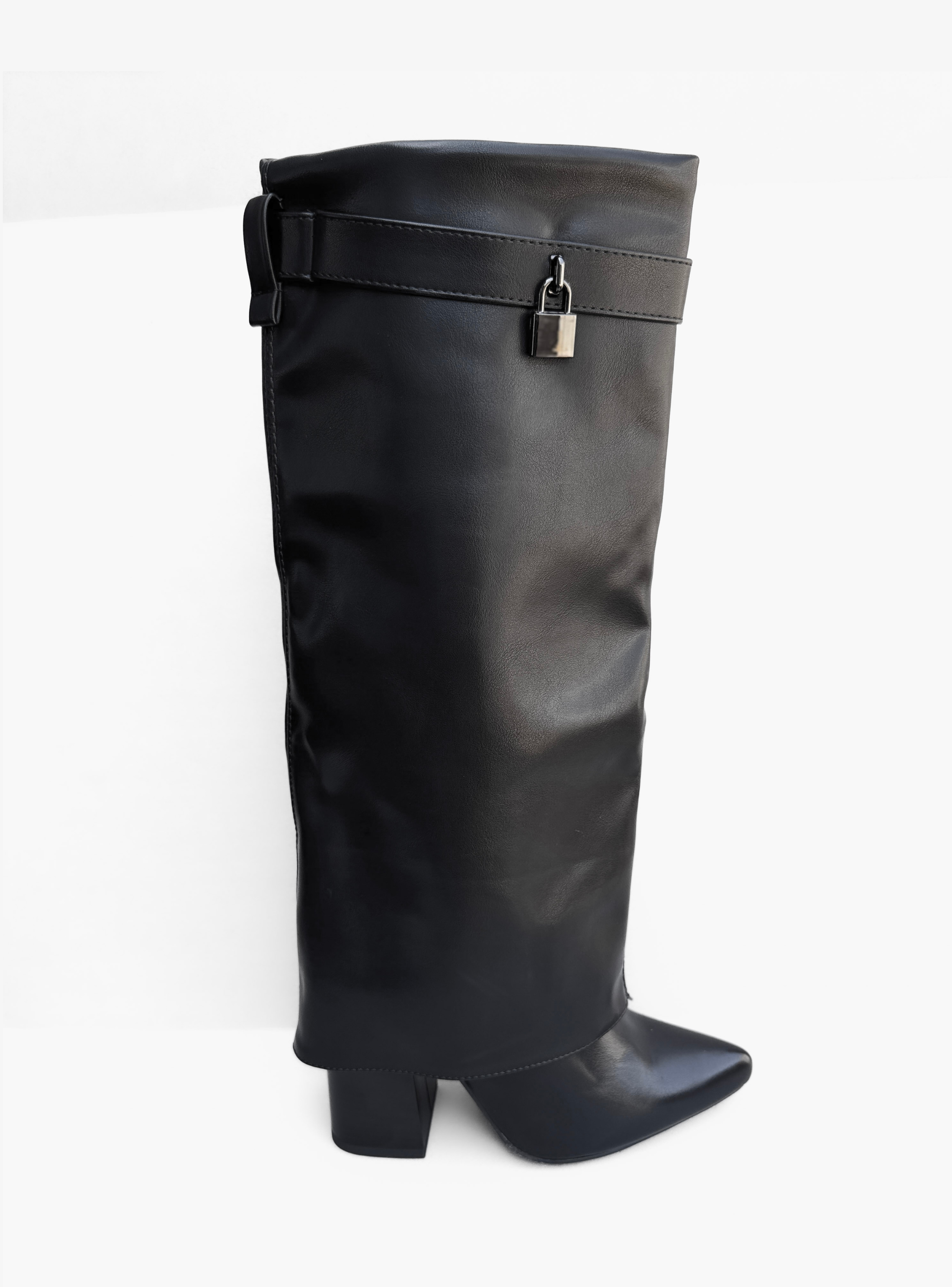 BOTA MUJER LISA NEGRO BELLA MODA-0