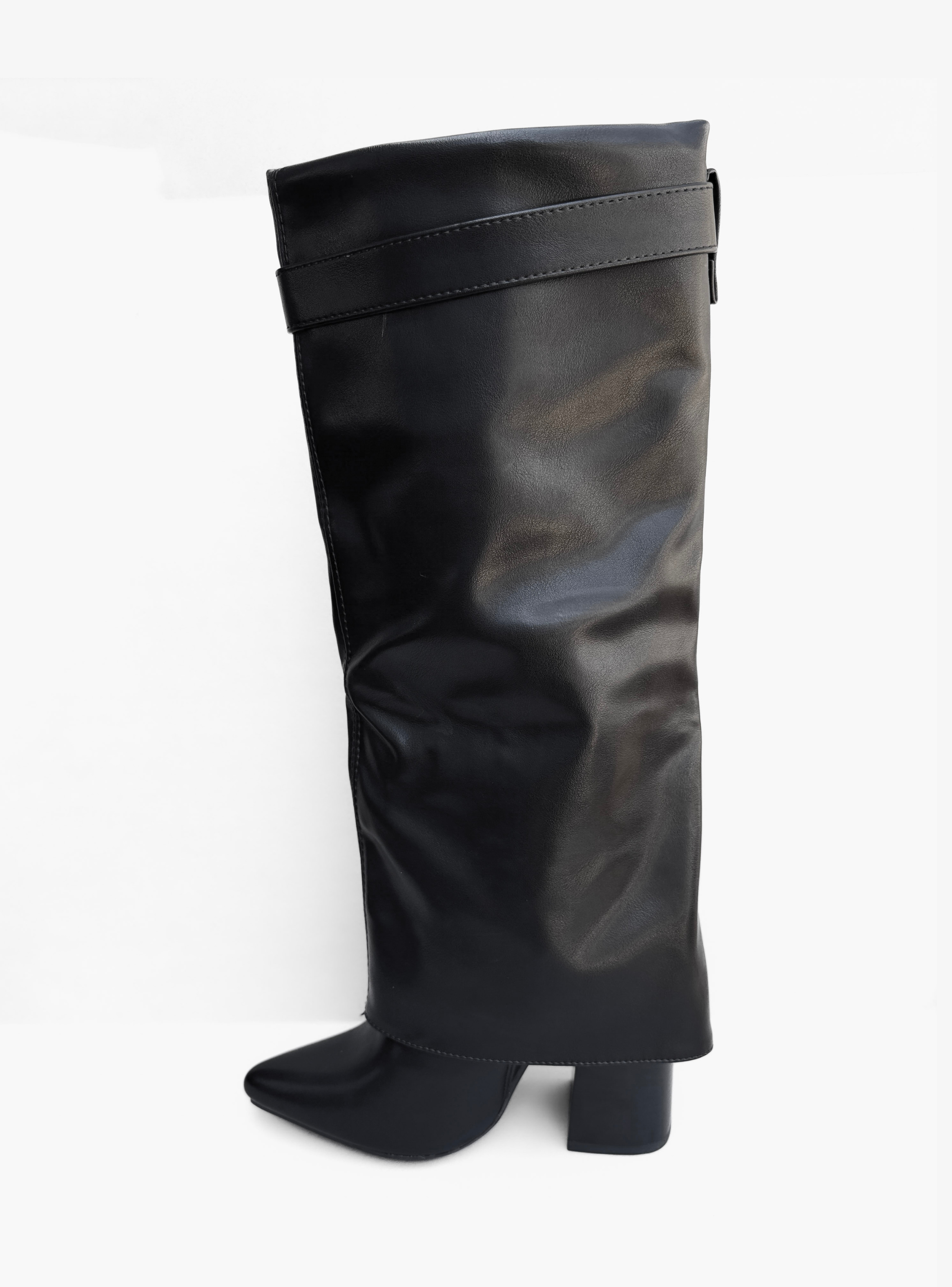 BOTA MUJER LISA NEGRO BELLA MODA-1