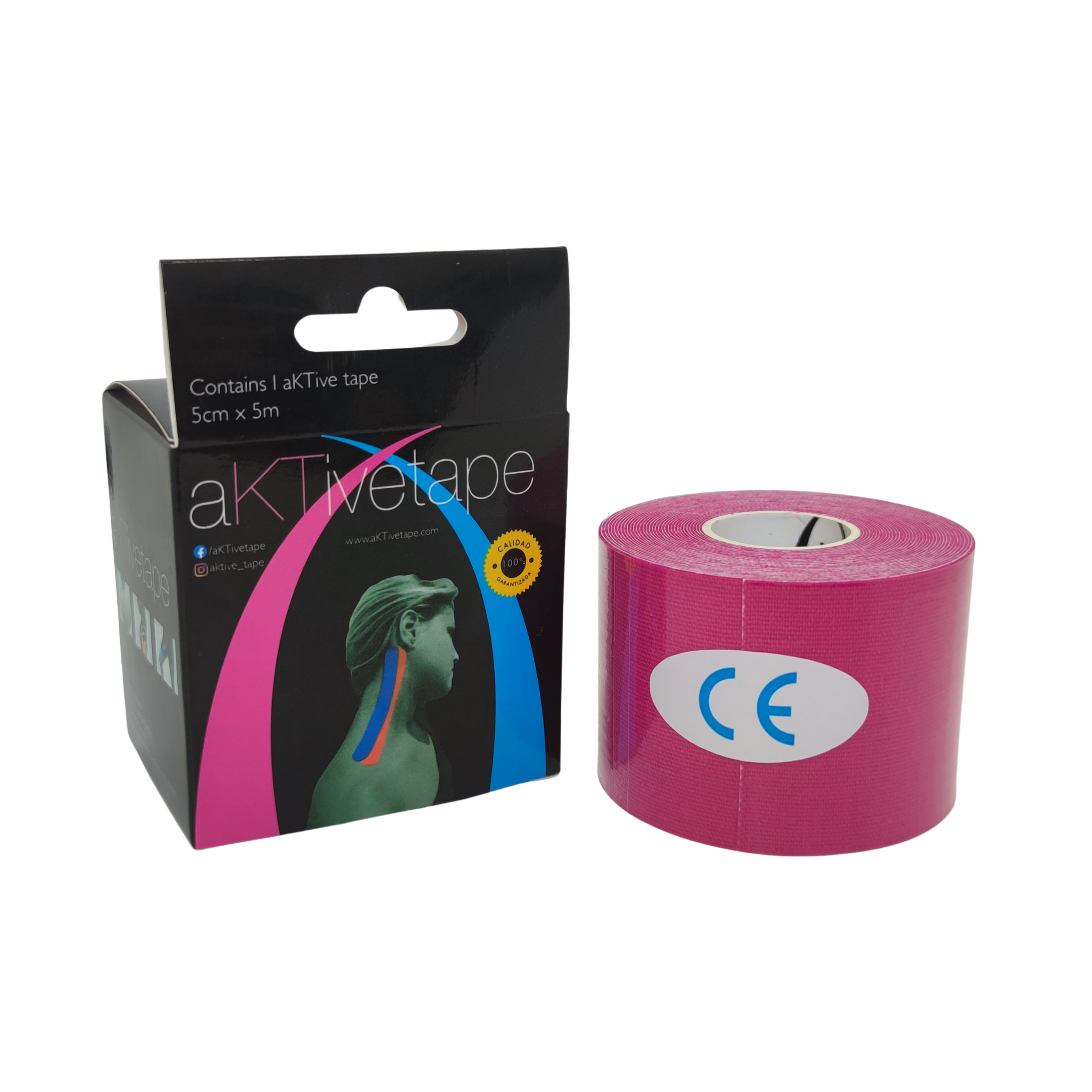 Cinta Kinesiologica aKTive Tape 5 mts Fucsia-0