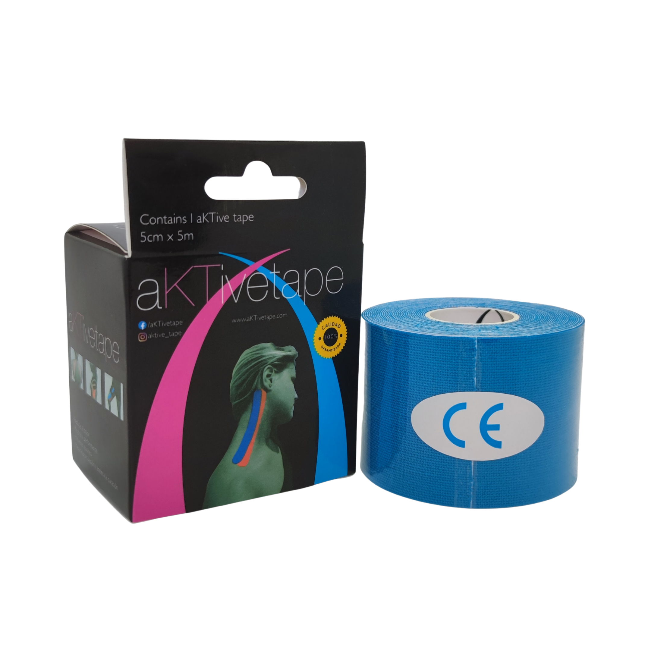 Cinta Kinesiologica aKTive Tape 5 mts Celeste-0
