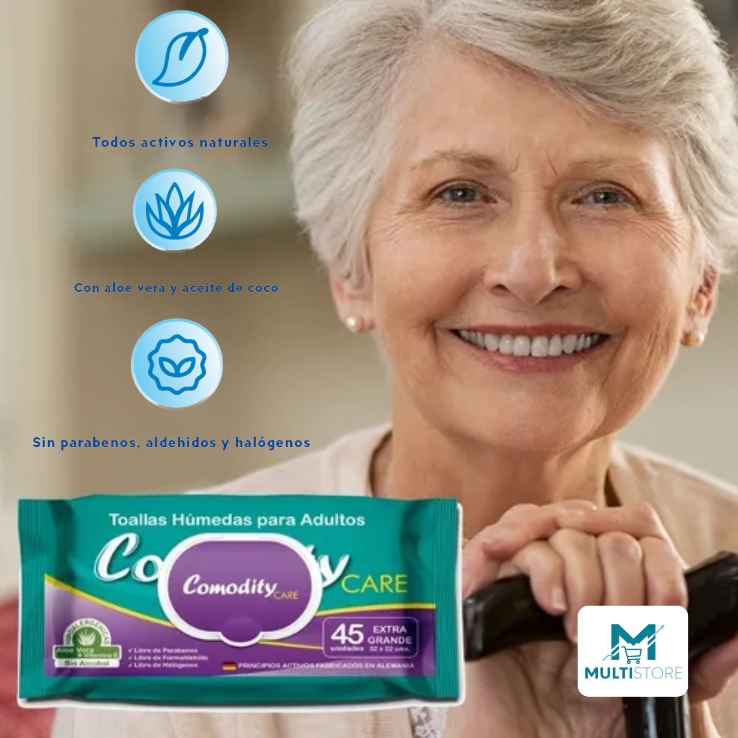 Toallitas Humedas Adulto Comodity X45 Tamaño Extra Grande-3