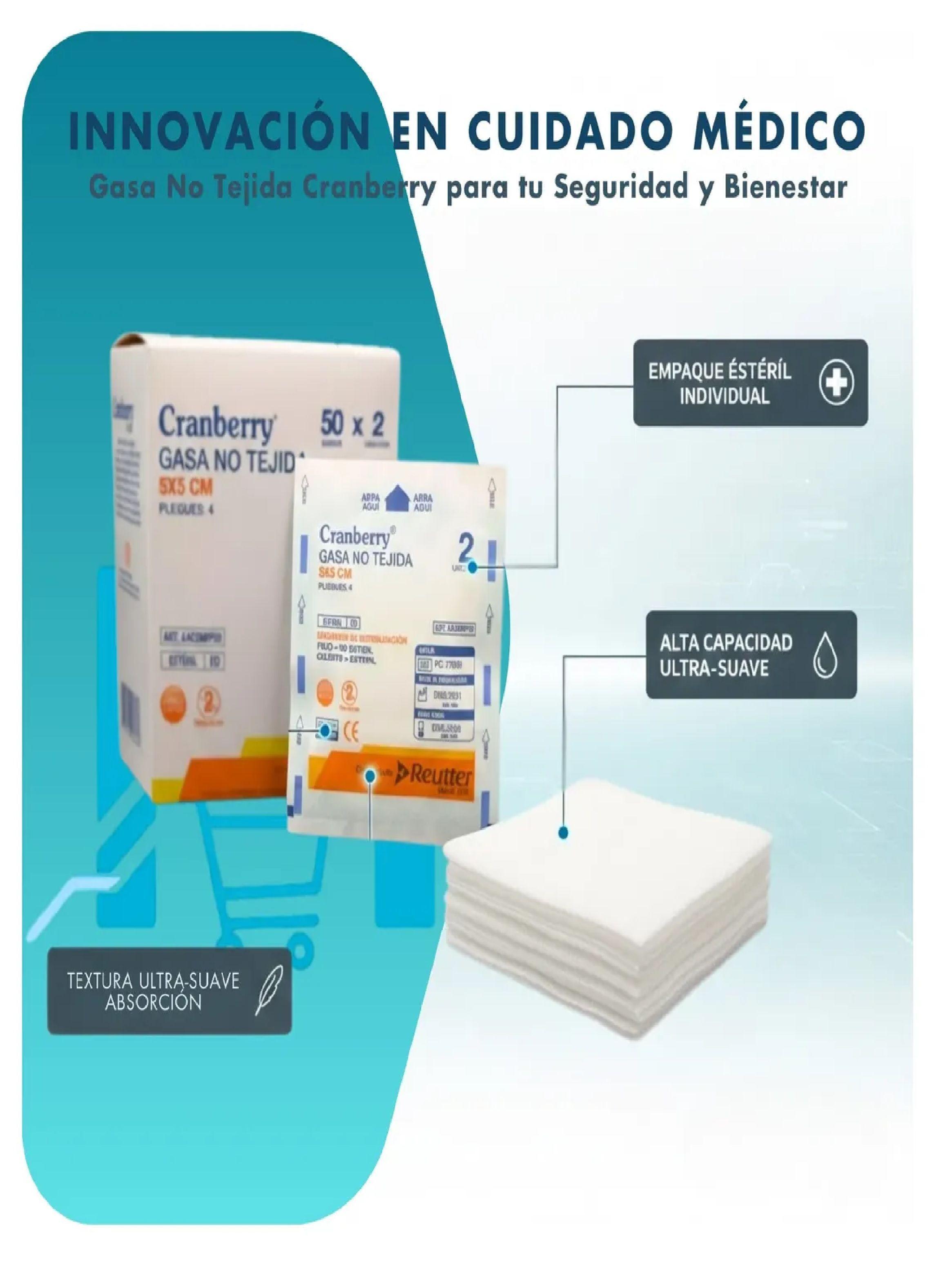 Cajas Gasa No Tejida Est ril 5x5 Cranberry 250 Sobres-2