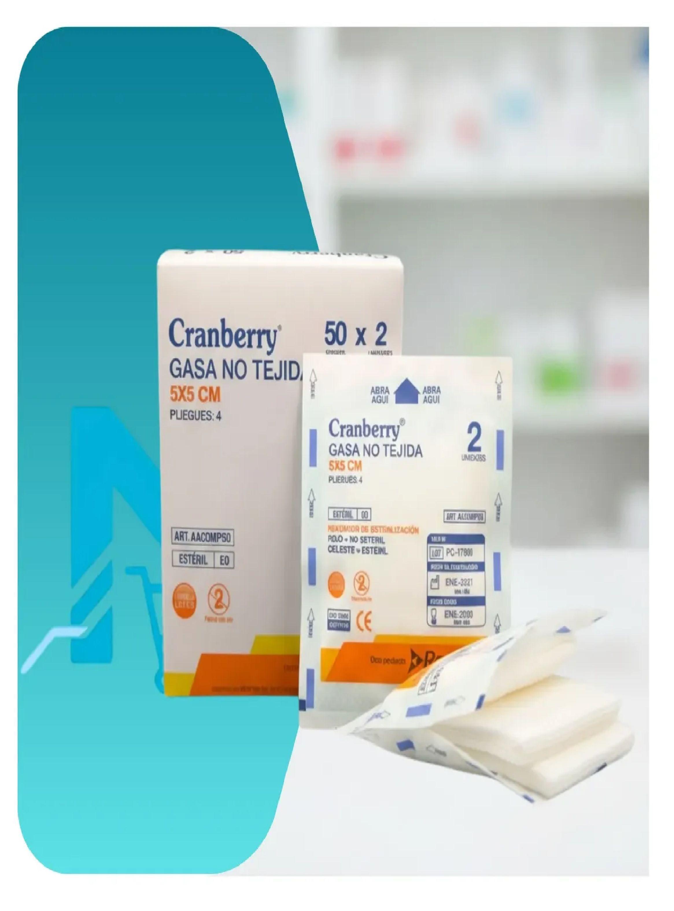 Cajas Gasa No Tejida Est ril 5x5 Cranberry 250 Sobres-3