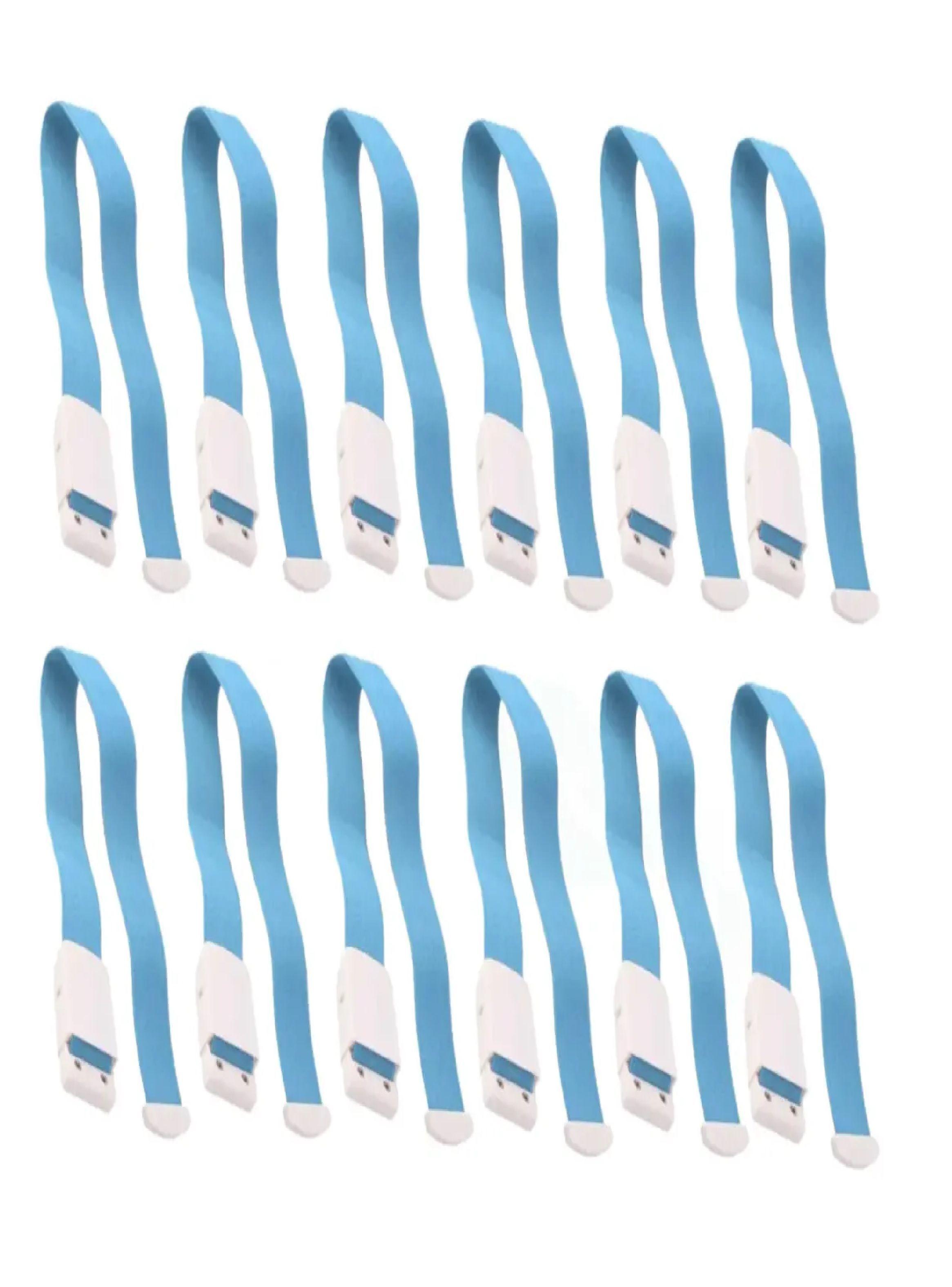 Torniquete Ligadura Elastico Hebilla Medicas Celeste 12 Unid-0