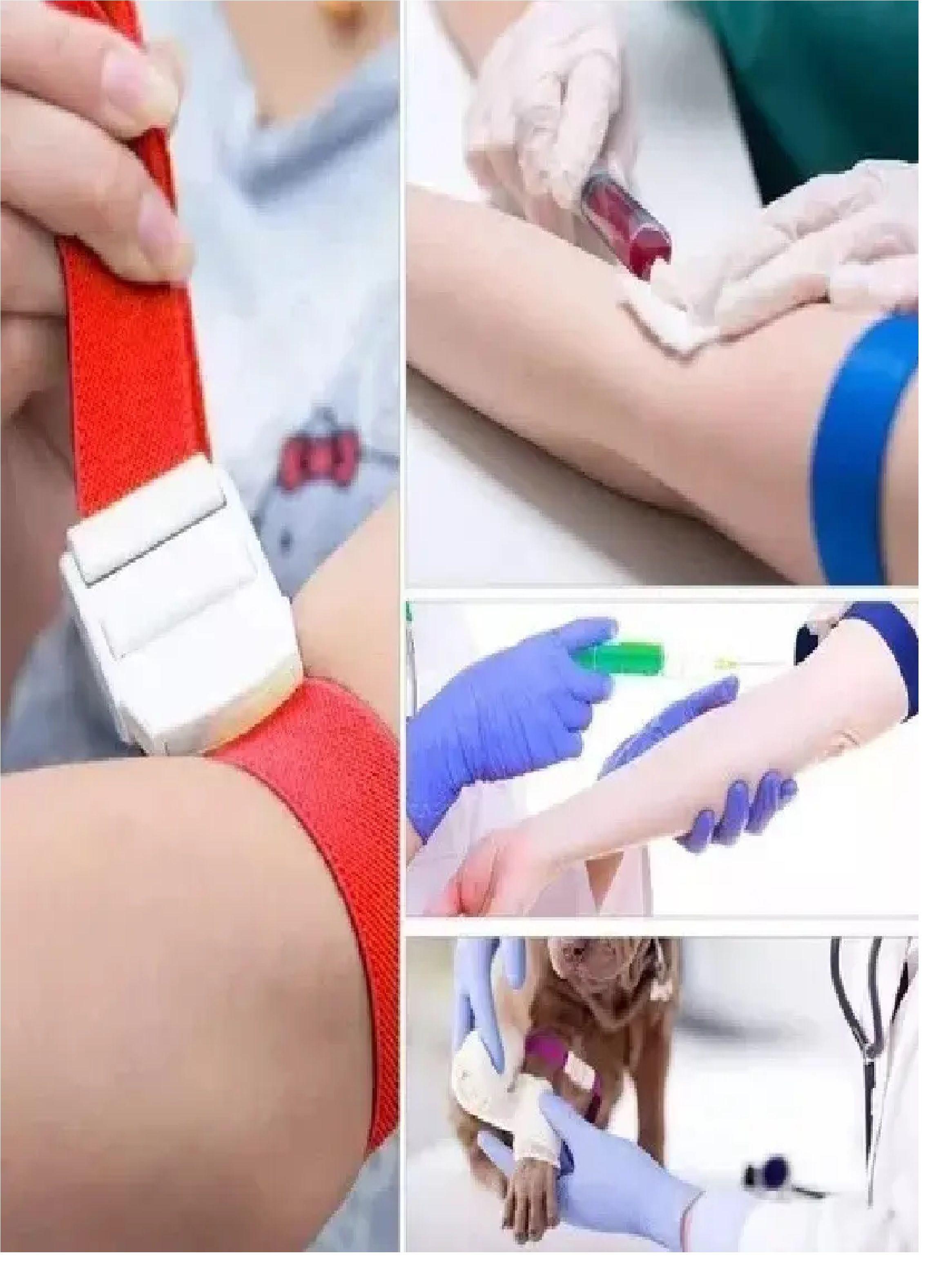 Torniquete Ligadura Elastico Hebilla Medicas Celeste 12 Unid-4