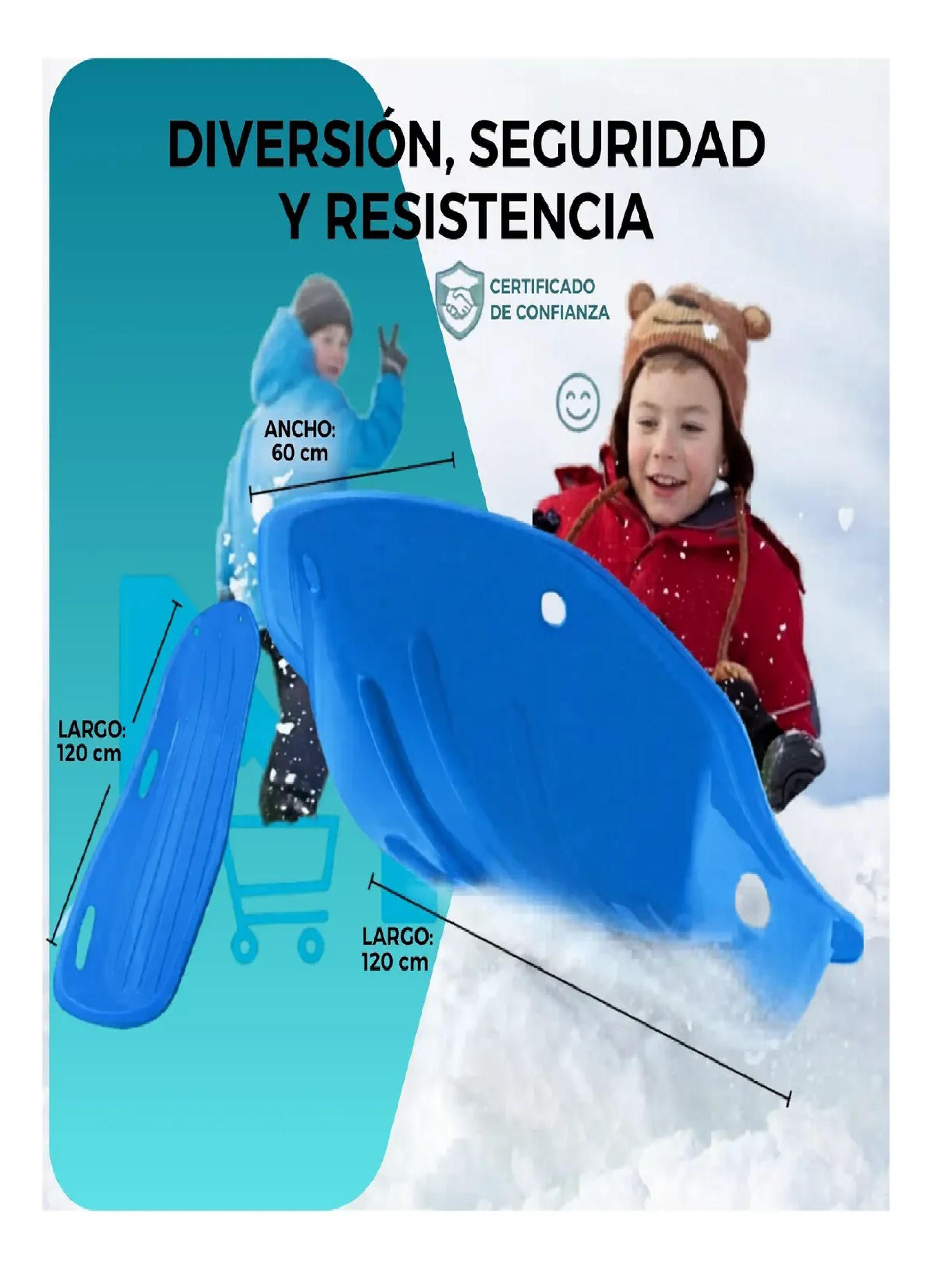 Trineo Nieve Deslizador Infantil Adulto 2puestos 120 Cm Azul-2