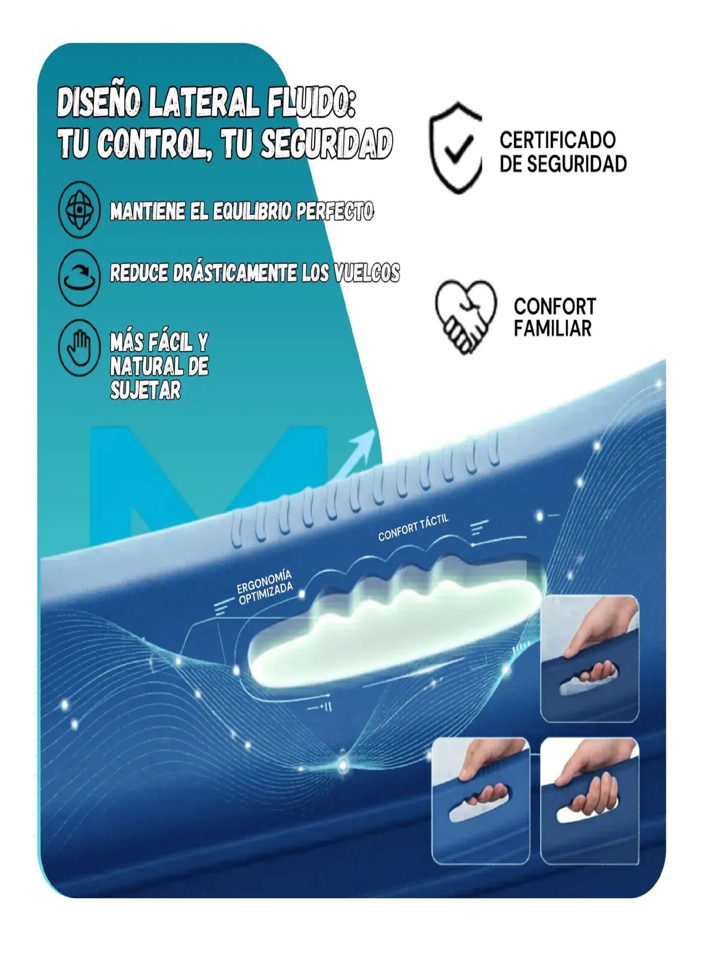 Trineo Nieve Deslizador Infantil Adulto 2puestos 120 Cm Azul-6
