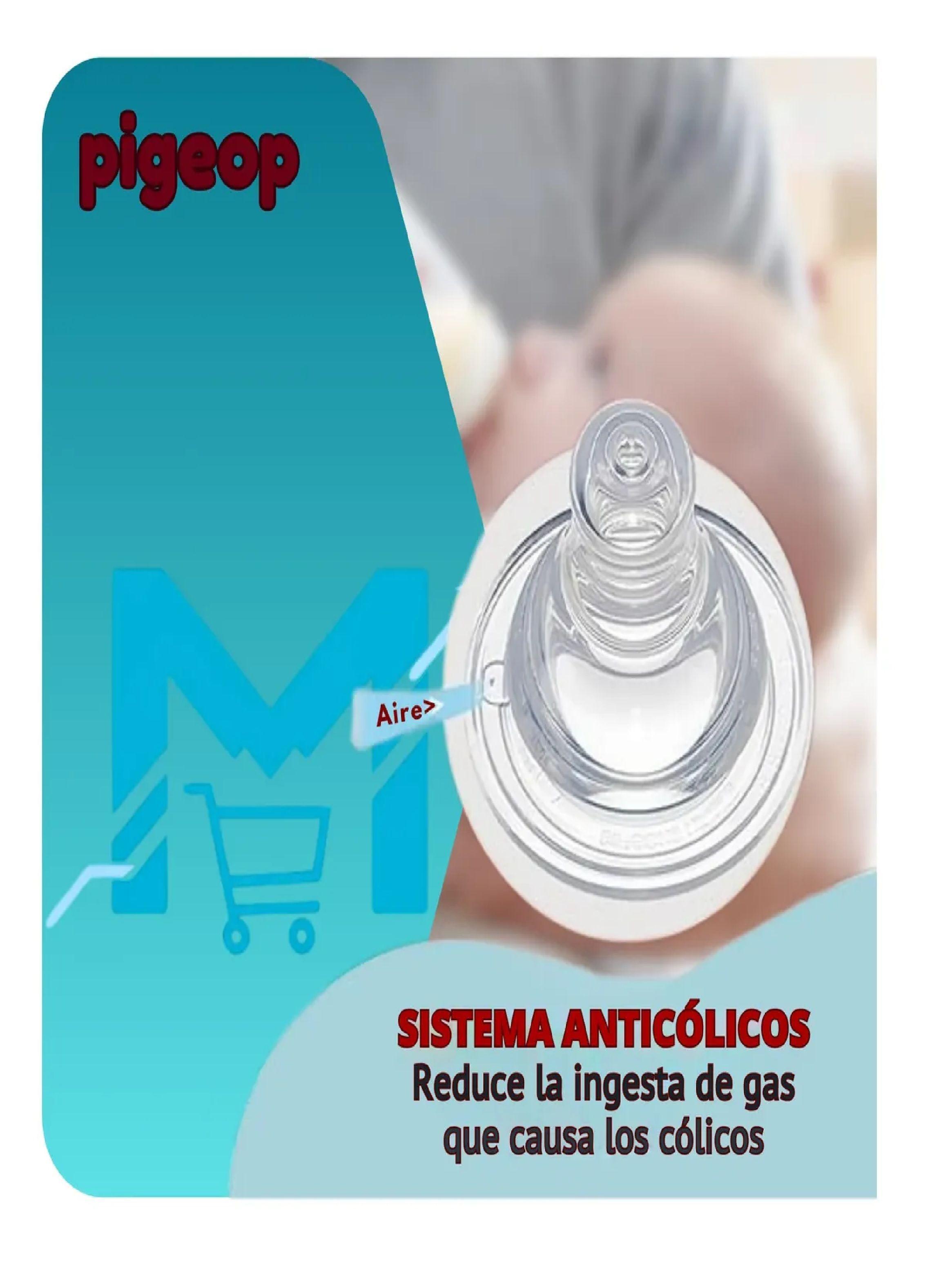 Tetina Pigeon Boca Estandar Talla M Silicona Anticolico-3
