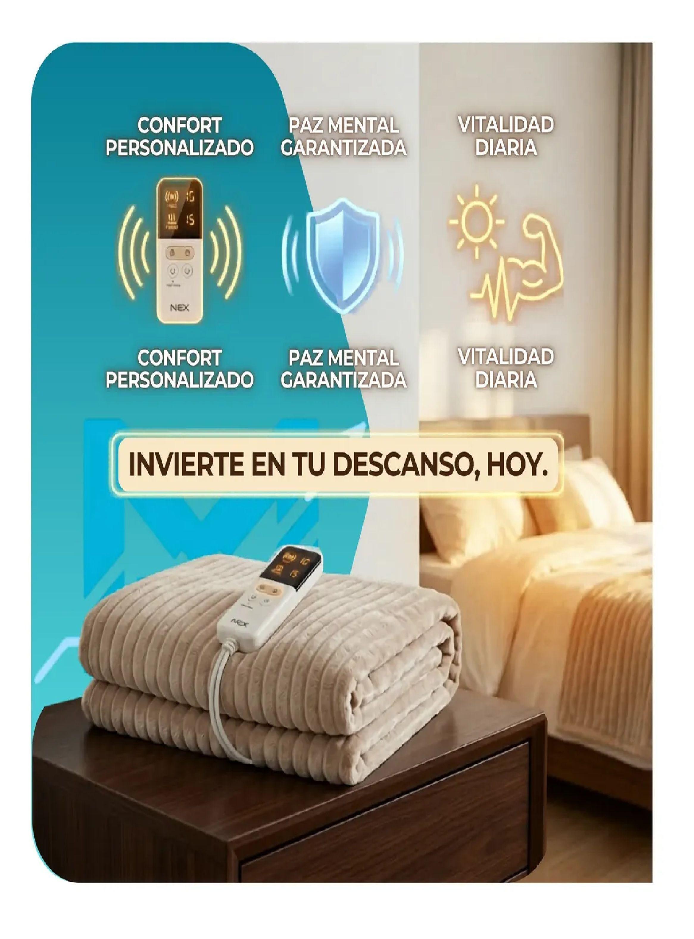 Calientacamas 1 Plaza Multizona 9 Niveles Calor Y Control-6
