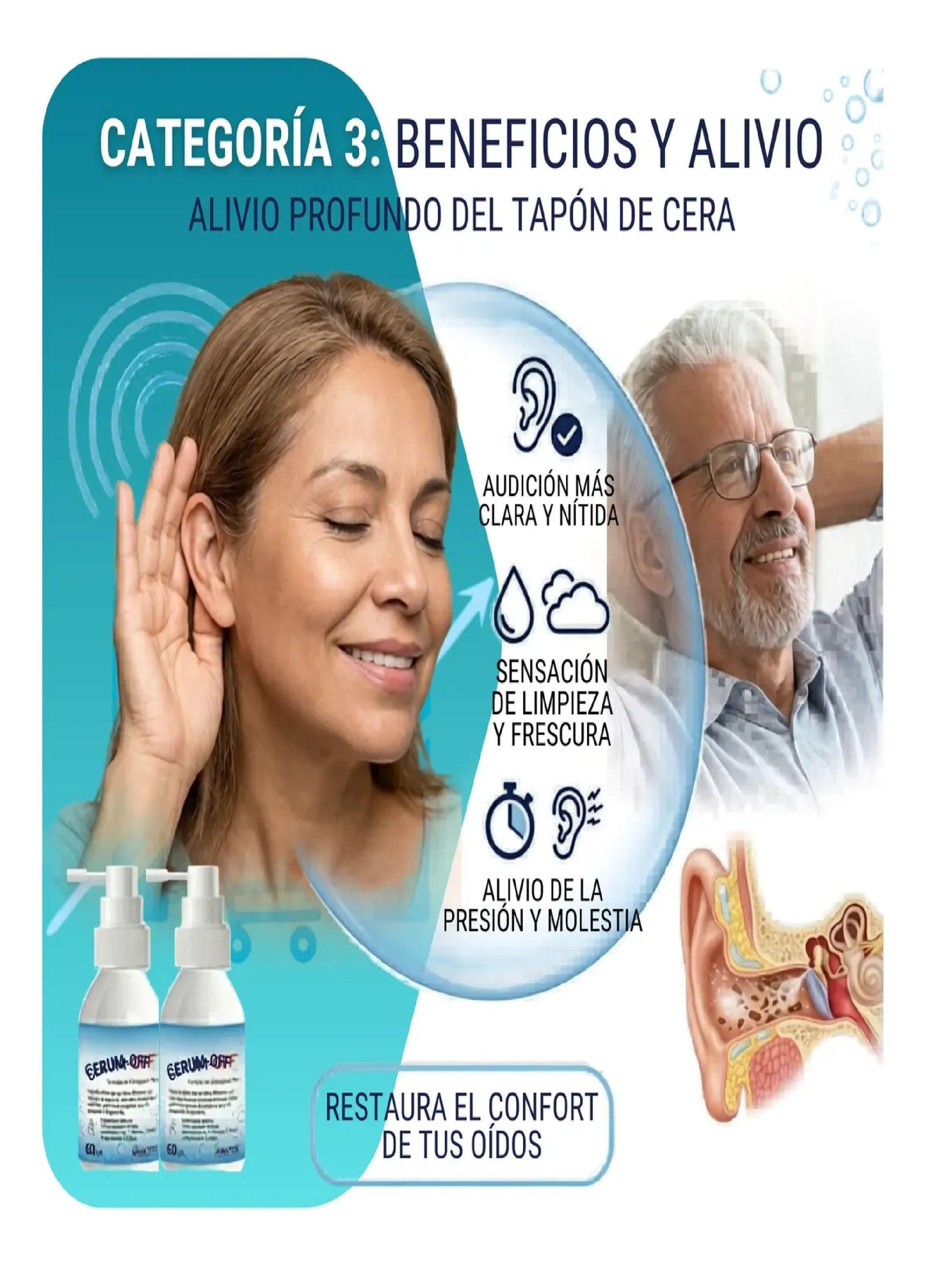 Limpiador De Oidos Cerum Off 60ml Disuelve Tapon De Cera-2